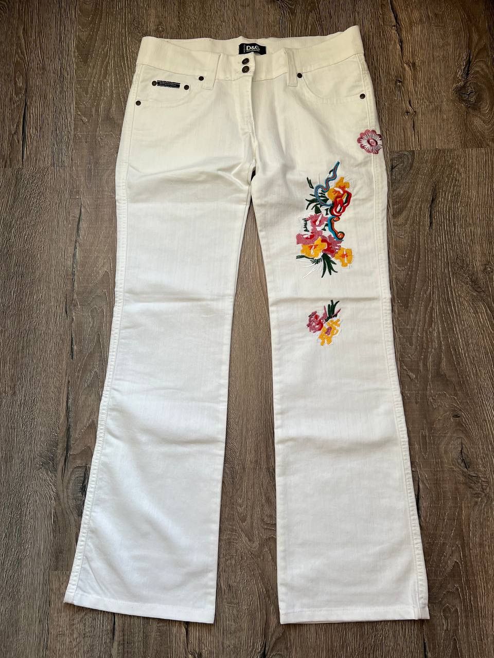 Dolce & Gabbana D&G Honolulu Hawaii embroidered denim pants