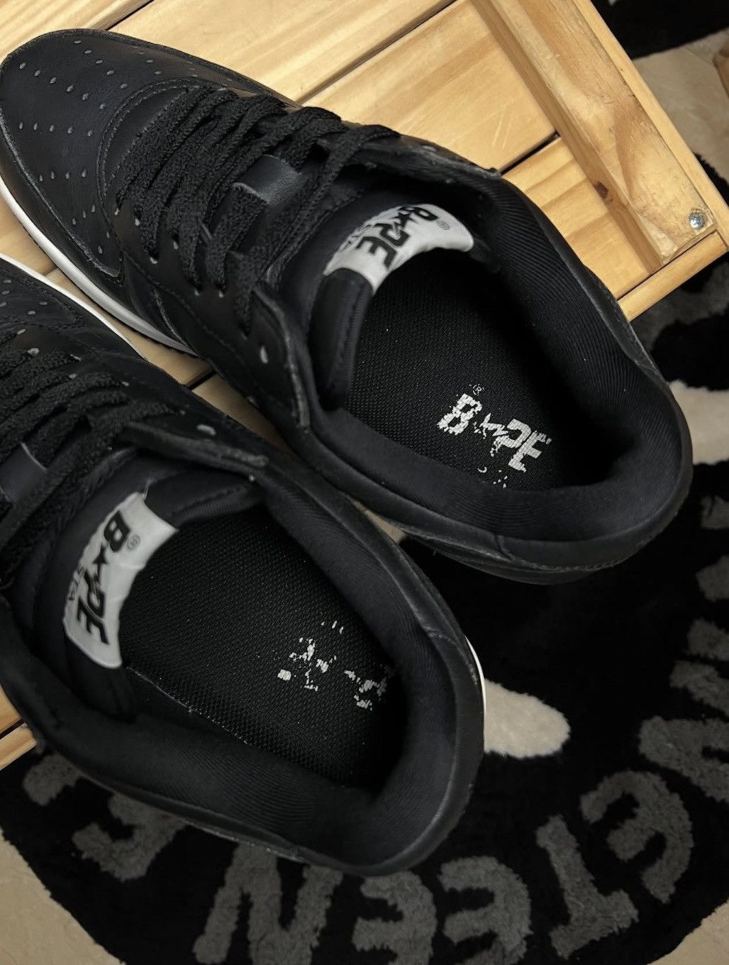 Bape 2004 A Bathing Ape x Neighborhood Black Bapesta 1 out of 100 Size US 9.5 / EU 42-43 - 5 Thumbnail