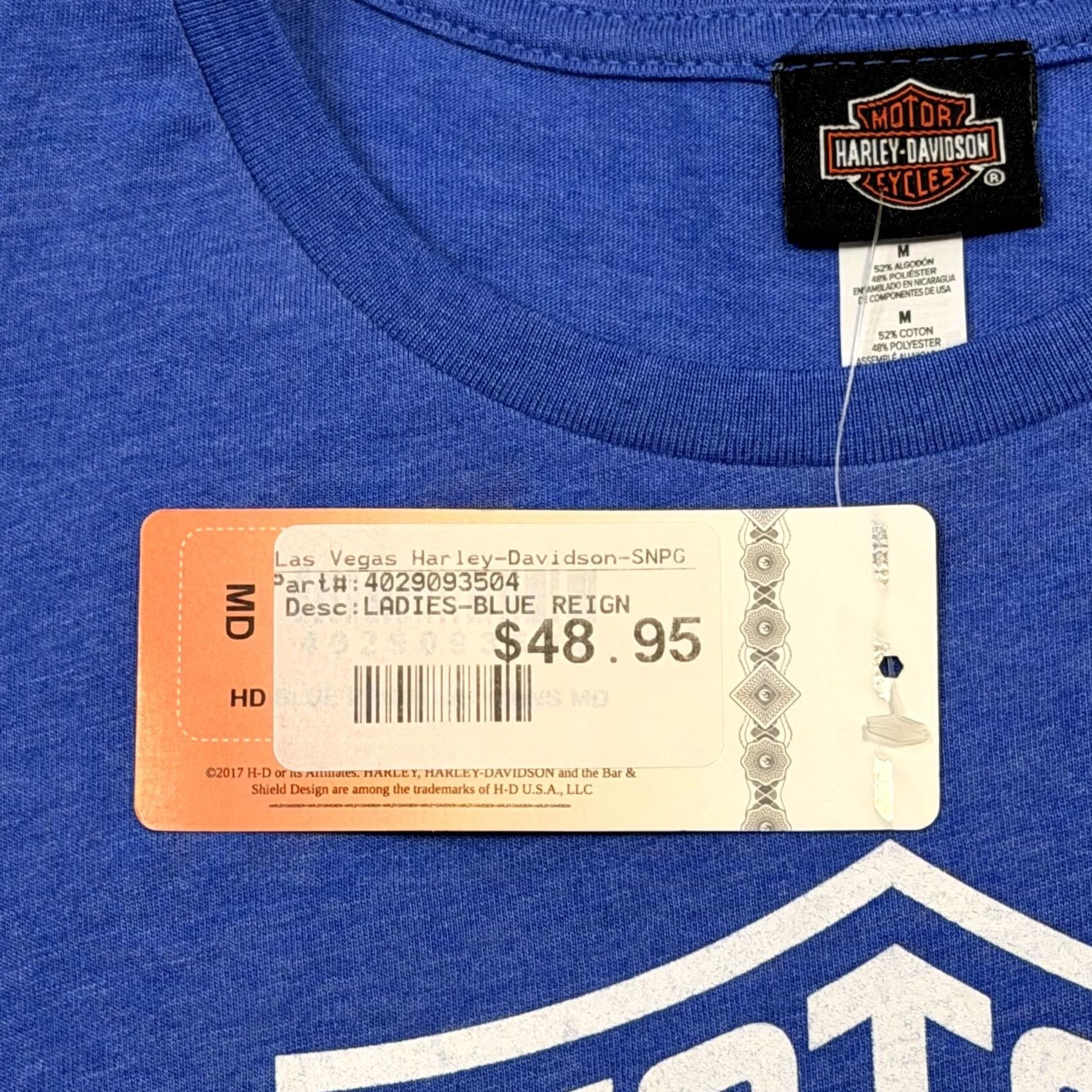 Harley Davidson Harley-Davidson Shirt Womens Medium Blue Crewneck Las Vegas Nevada Graphic Tee Size M / US 6-8 / IT 42-44 - 5 Thumbnail