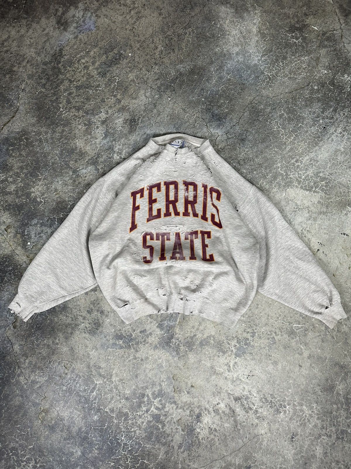 Vintage Perfect Thrashed Ferris State Crewneck Size US XL / EU 56 / 4 - 1 Thumbnail