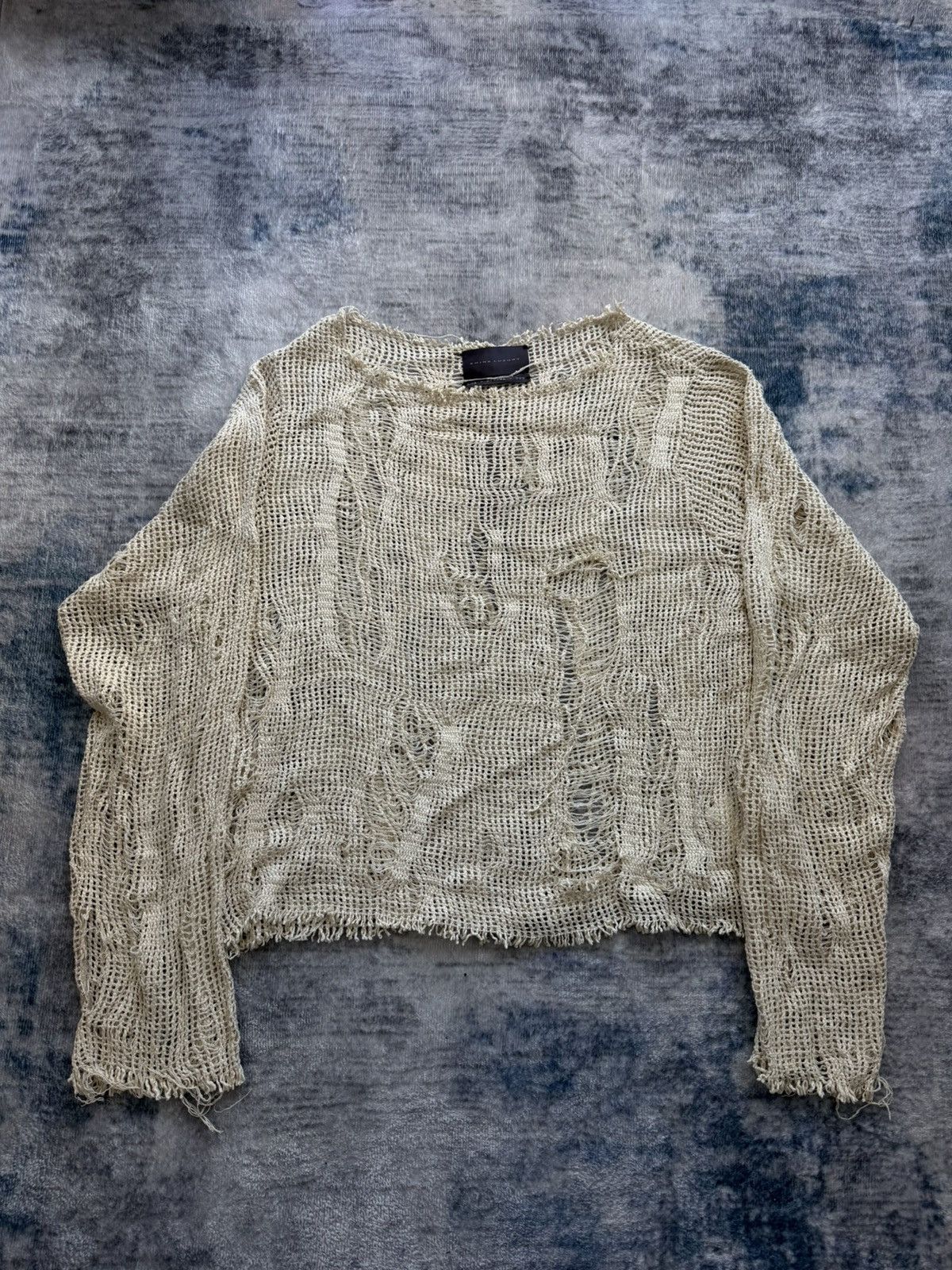 Shine Luxury "INCUBUS" wooven distressed sweater