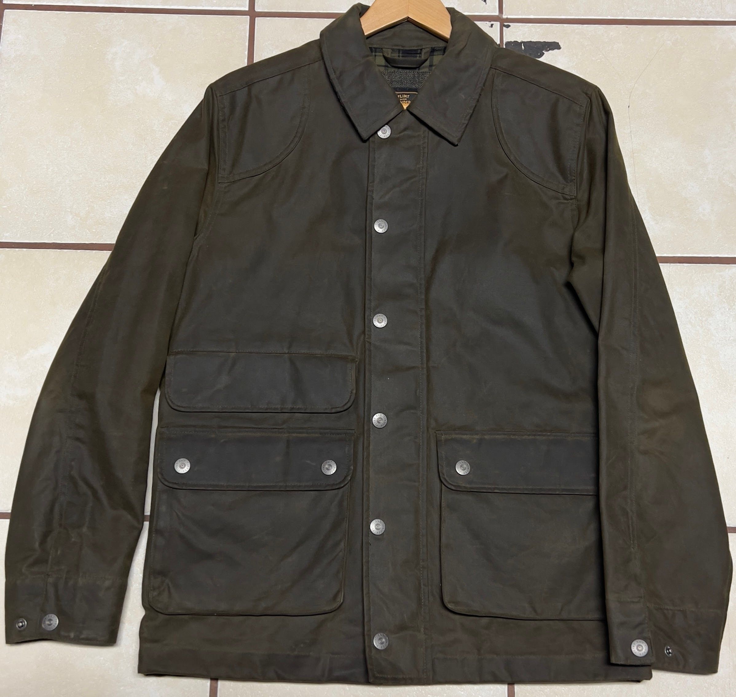 Flint And Tinder Flint & Tinder Flannel Lined Waxed Hudson Jacket Size US S / EU 44-46 / 1 - 1 Thumbnail