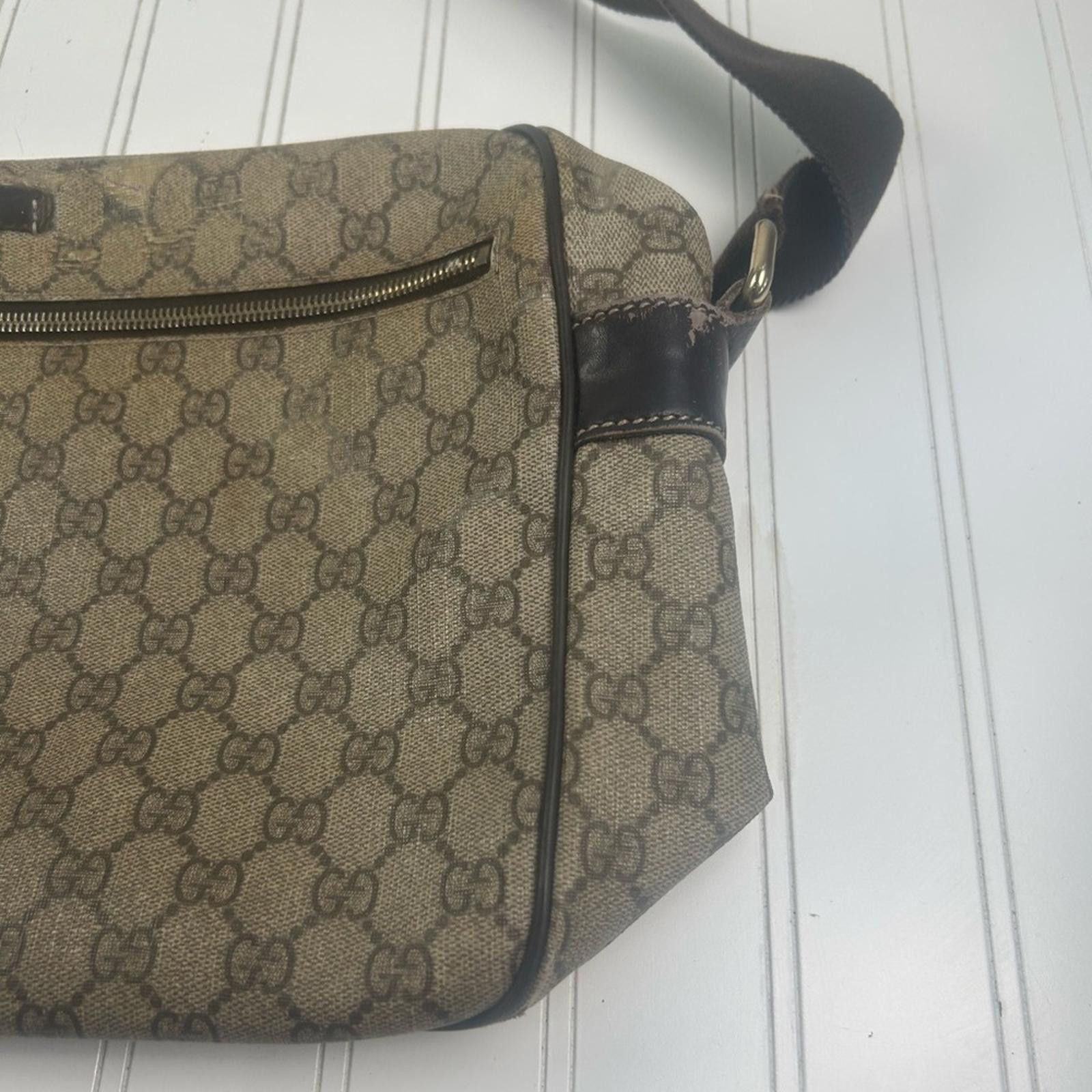 Gucci Gucci Vintage Beige Ebony Crossbody Bag and Drawstring Size ONE SIZE - 10 Thumbnail