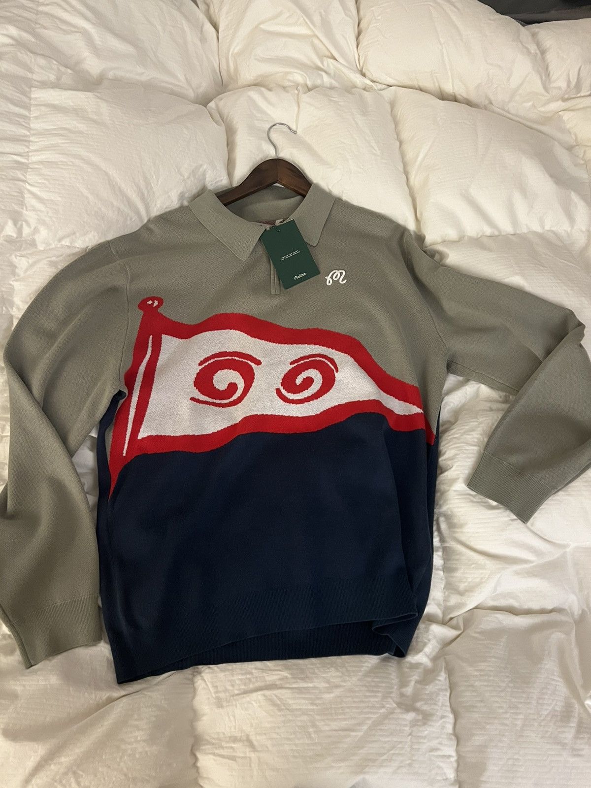Malbon Malbon burgee sweater seagrass/navy mens M Size US M / EU 48-50 / 2 - 1 Thumbnail