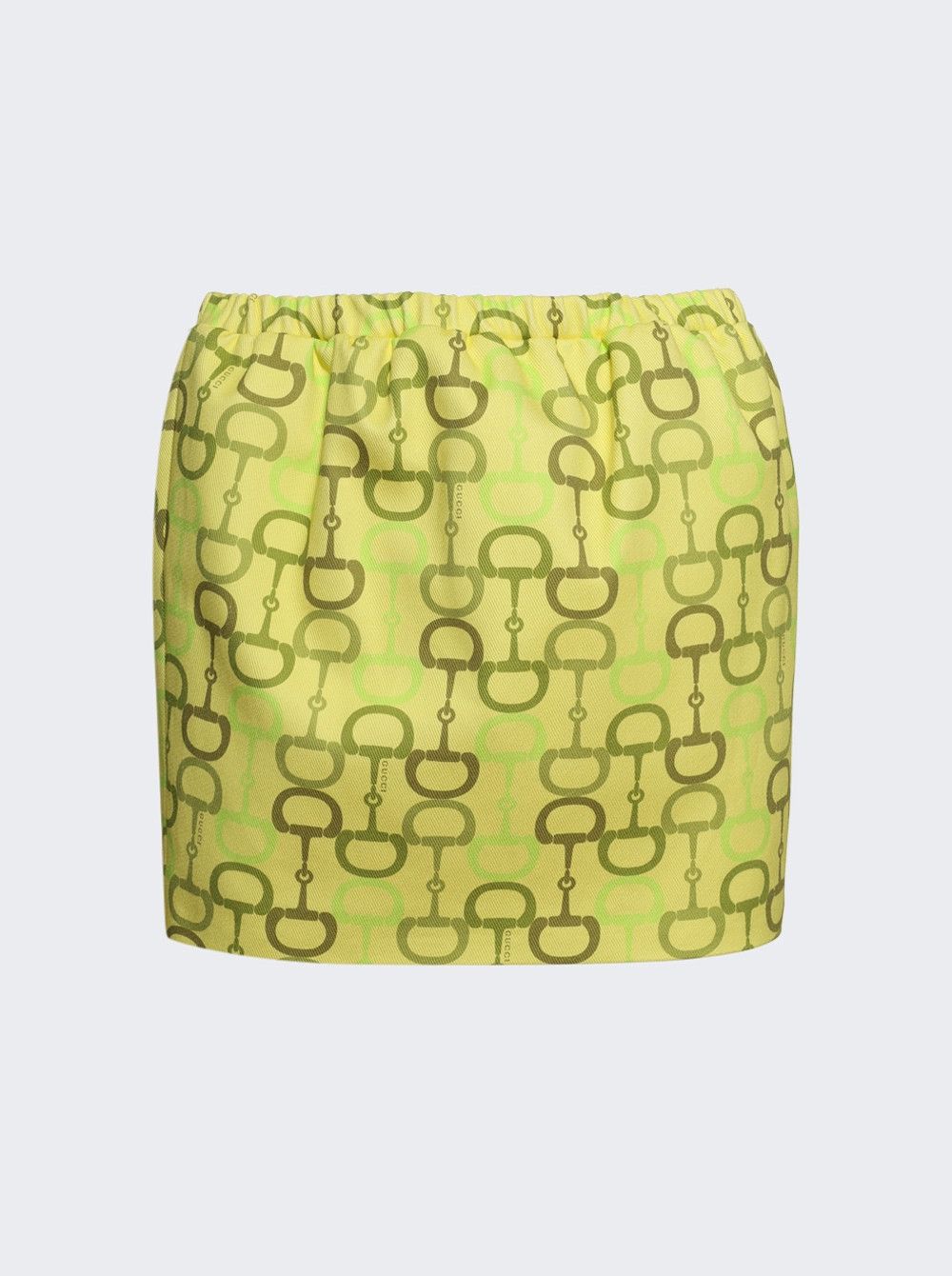 Gucci o1la5ras0526 Printed Cotton Mini Skirt in Yellow Size 26" / US 2 / IT 38 - 1 Thumbnail