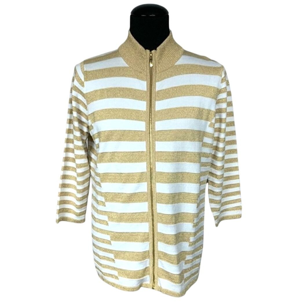 Other Belldini Striped Metallic Cardigan Jacket Plus XXL Gold Full Size XXL / US 16-18 / IT 52-54 - 11 Thumbnail