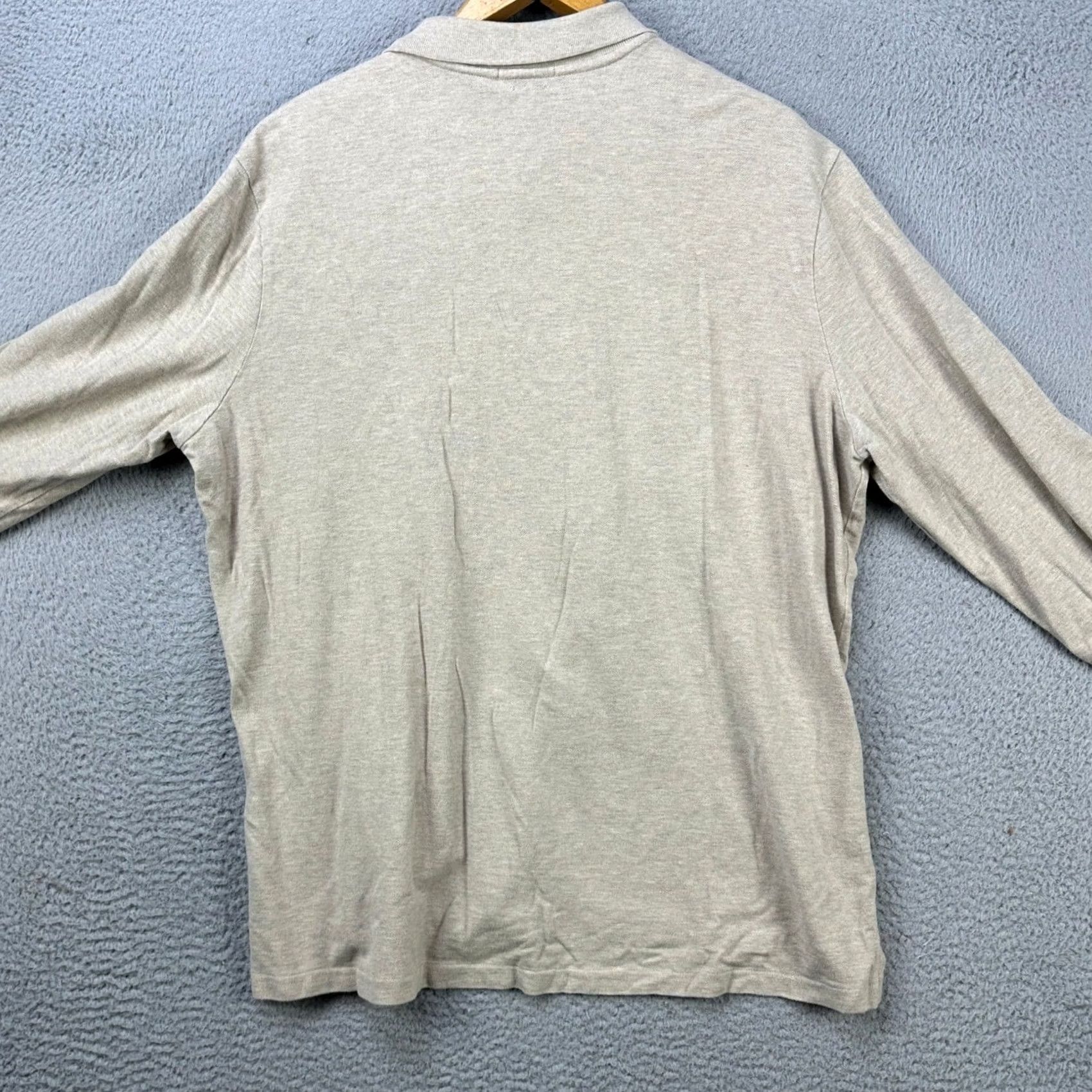 Polo Ralph Lauren VINTAGE Ralph Lauren Polo Shirt Mens XL Gray Long Sleeve Rugby Pony Casual Classic Fit Size US XL / EU 56 / 4 - 2 Thumbnail