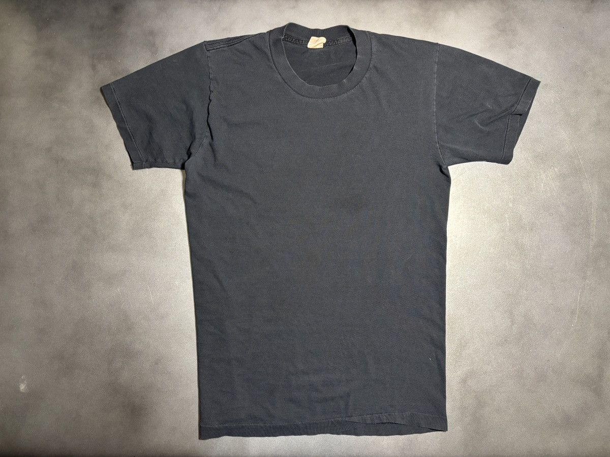 Vintage 1990s Blank Tee Vintage Black T-Shirt 90s Stanfields Canada Size US M / EU 48-50 / 2 - 12 Thumbnail