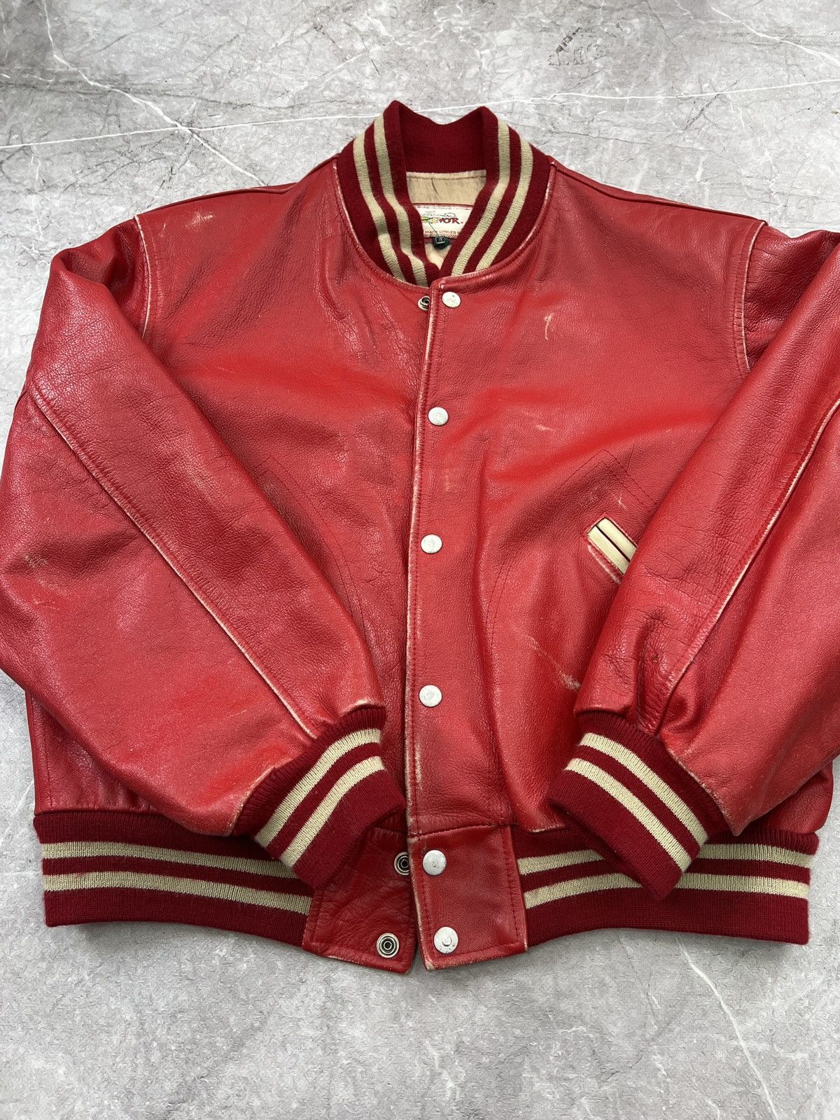 Lee × Vintage Vintage retro leather LEE STORM RIDER TREVOR VARSITY JACKET Size US M / EU 48-50 / 2 - 7 Thumbnail