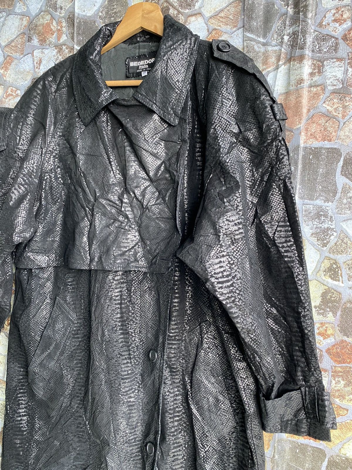 If Six Was Nine × Le Grande Bleu (L.G.B.) Vintage Begedor Italia Leather Trench Coat Jacket Size US XL / EU 56 / 4 - 8 Thumbnail