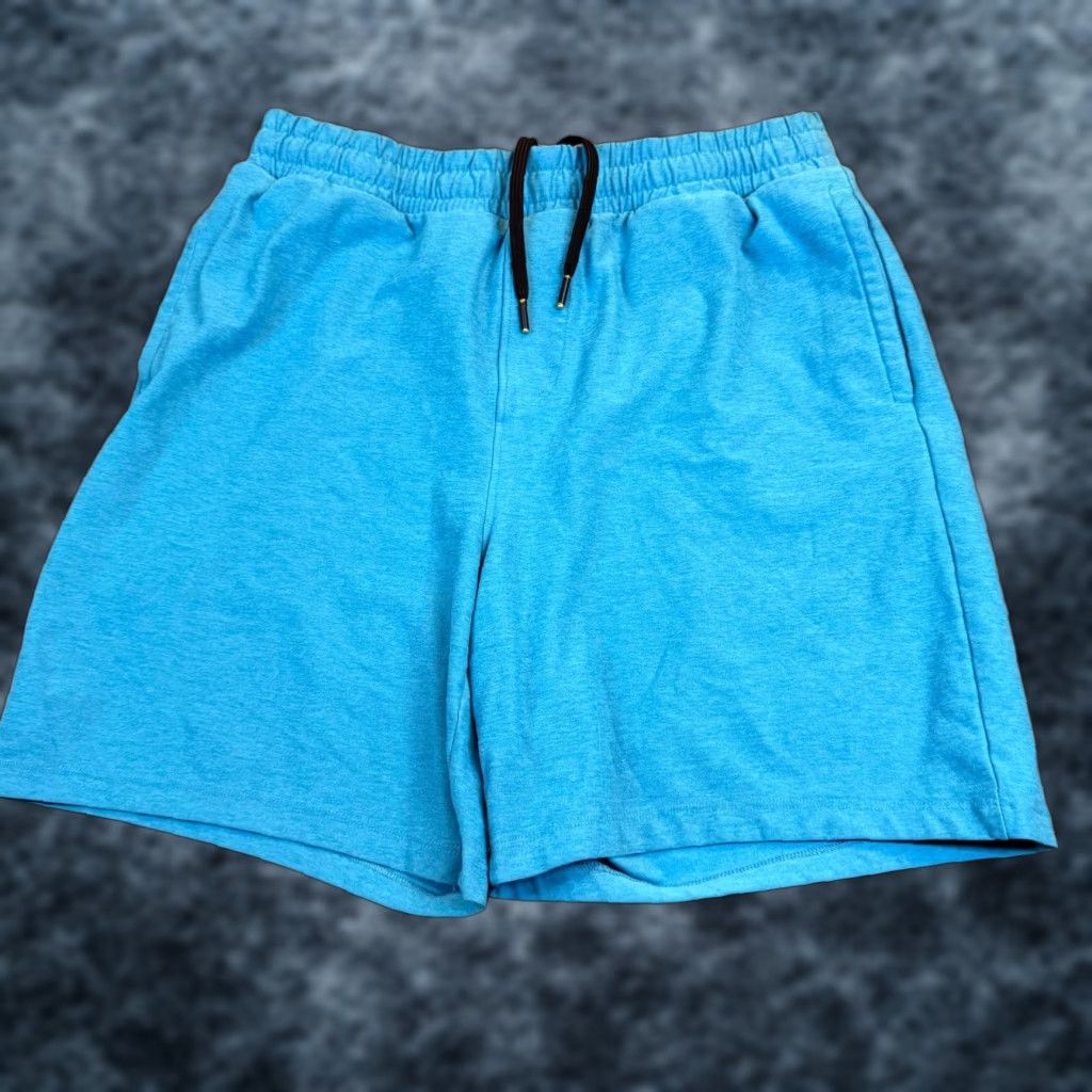 Beyond Yoga Beyond Yoga Heathered Blue Athletic Lounge Shorts Drawstring Mens Size Medium Size US 31 - 1 Thumbnail