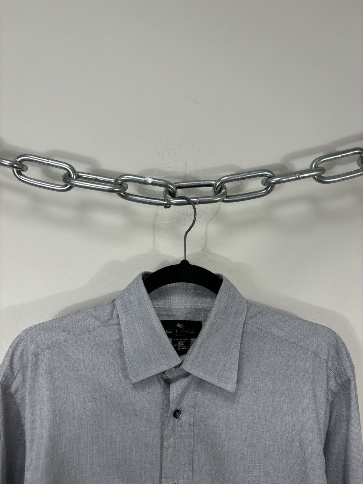 Etro Vintage Etro Men’s Gray Italian Luxury Button Up Dress Shirt Size US M / EU 48-50 / 2 - 3 Thumbnail