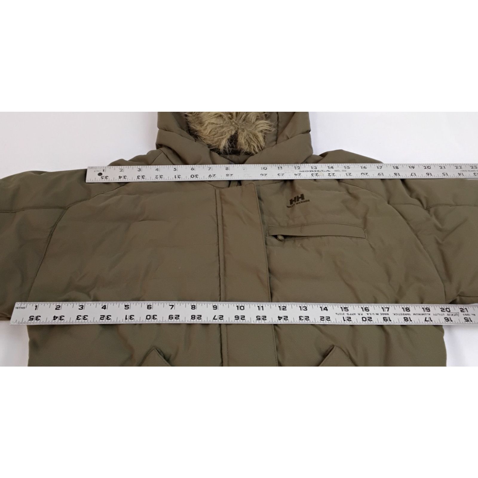 Helly Hansen Helly Hansen Down Jacket Women's M Army Green Fur Trim Hood Size M / US 6-8 / IT 42-44 - 16 Thumbnail