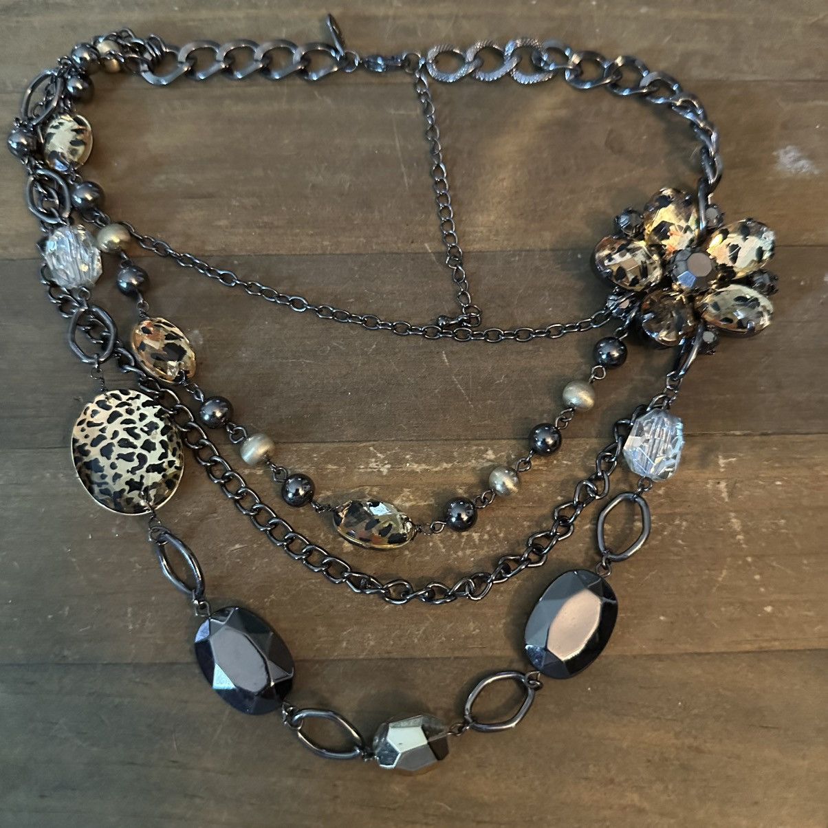 Other NY Collection layered leopard print flower bead necklace Size ONE SIZE - 3 Thumbnail