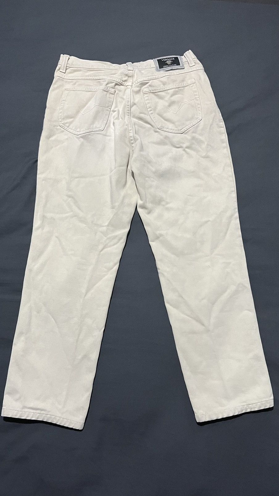 Versace Jeans Couture Vintage Versace Jeans Couture Ivory Denim Pants – Made Italy Size US 34 / EU 50 - 2 Thumbnail