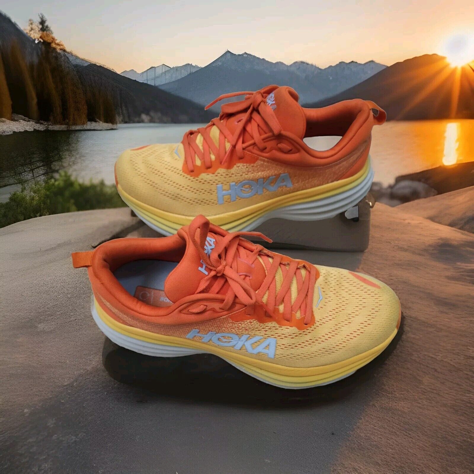 Hoka Hoka One One Bondi 8 Puffin's Bill Amber Yellow 8.5 D Size US 8 / EU 41 - 5 Thumbnail