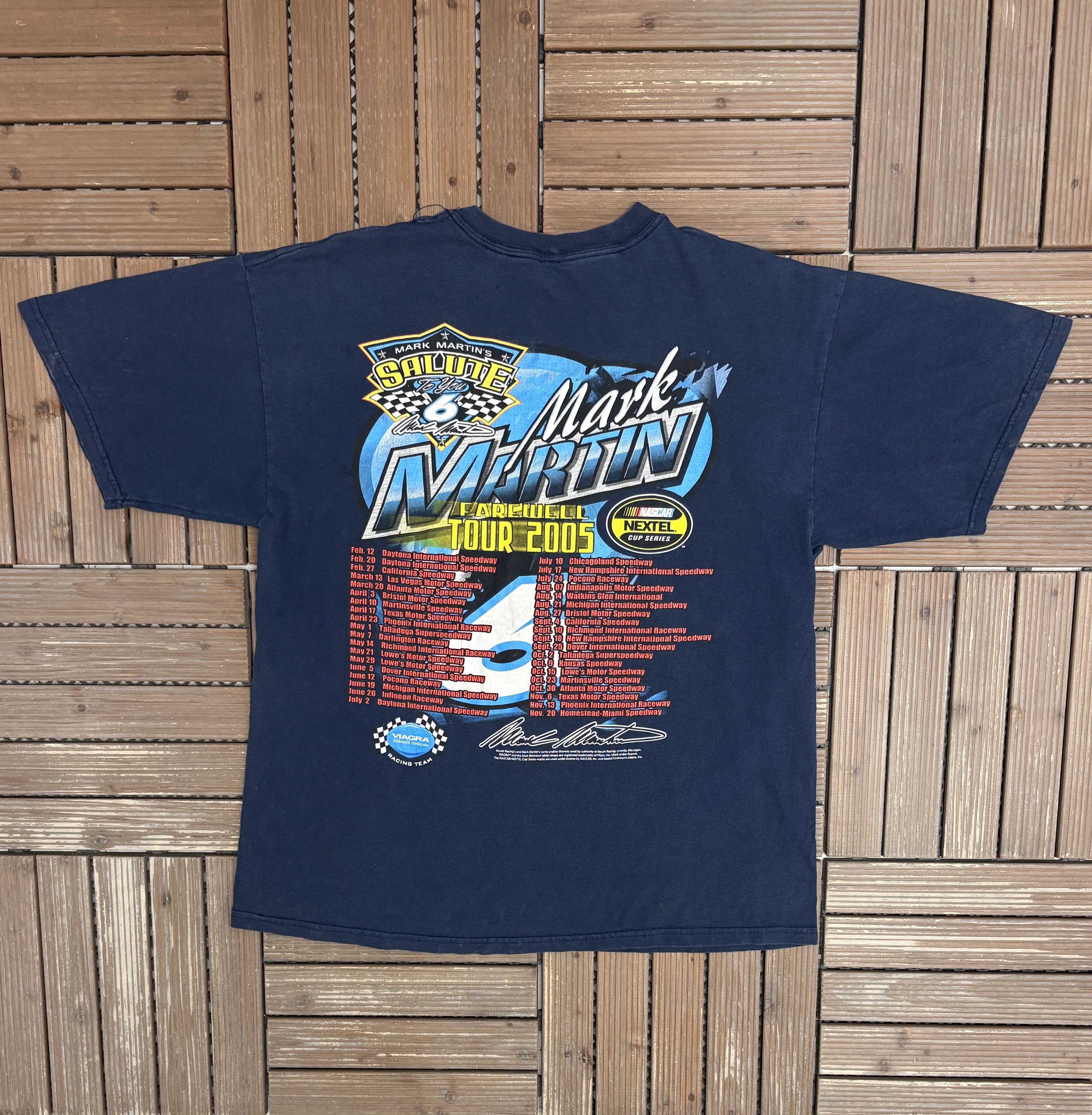 Vintage Mark Martin Farewell Tour 2005 Vintage Blue Tee Size US XL / EU 56 / 4 - 4 Thumbnail