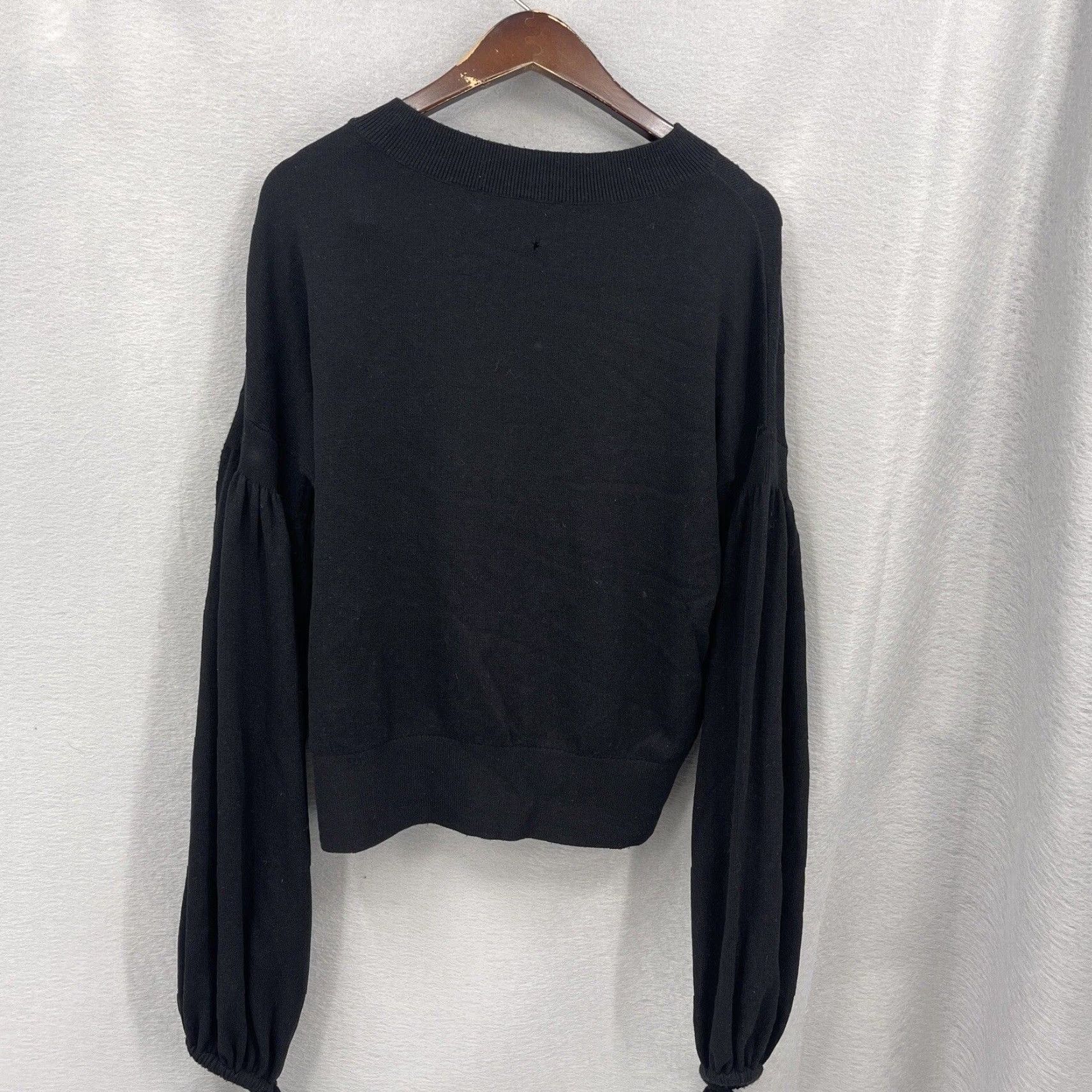 Zimmermann Zimmermann Sweater Women S Black Puff Sleeve V-Neck Cashmere Wool Knit - Classic Fit, All Seasons, 1 Small Size US Ladies Mens no, Womens Size S / US 4 / IT 40 - 5 Thumbnail