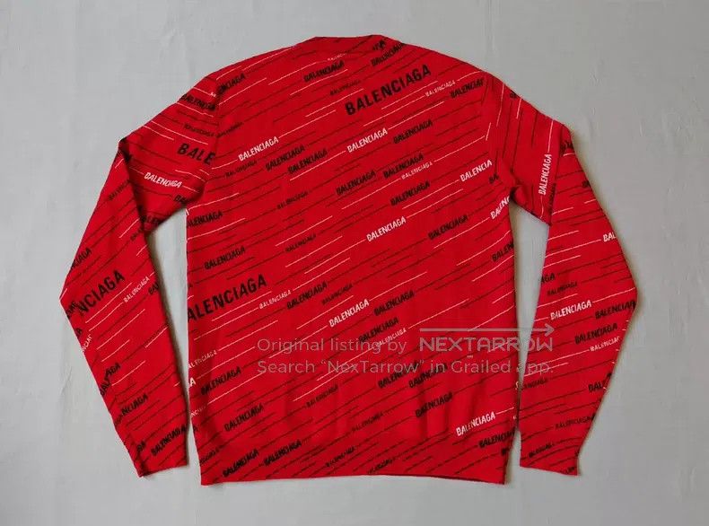 Balenciaga Balenciaga Bulletproof Full Print Logo Sweater Knit - Wool Size US S / EU 44-46 / 1 - 6 Thumbnail