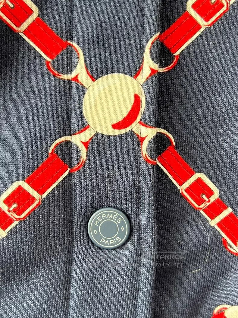 Hermes Hermes Women's chain print jacket, blue Size XXS / US 00 / IT 34 - 5 Thumbnail