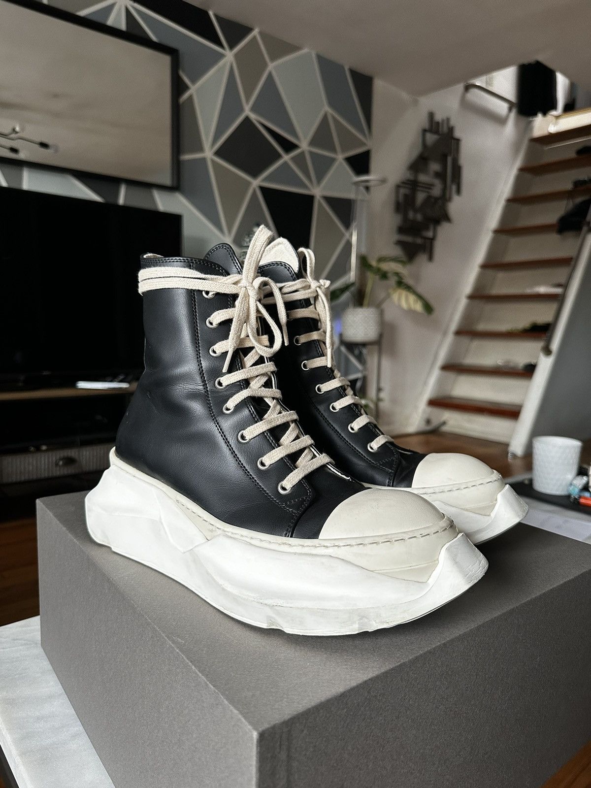 Rick Owens Drkshdw Rick Owens Drkshdw Abstract Ramones Sneakers 41.5 |  Grailed