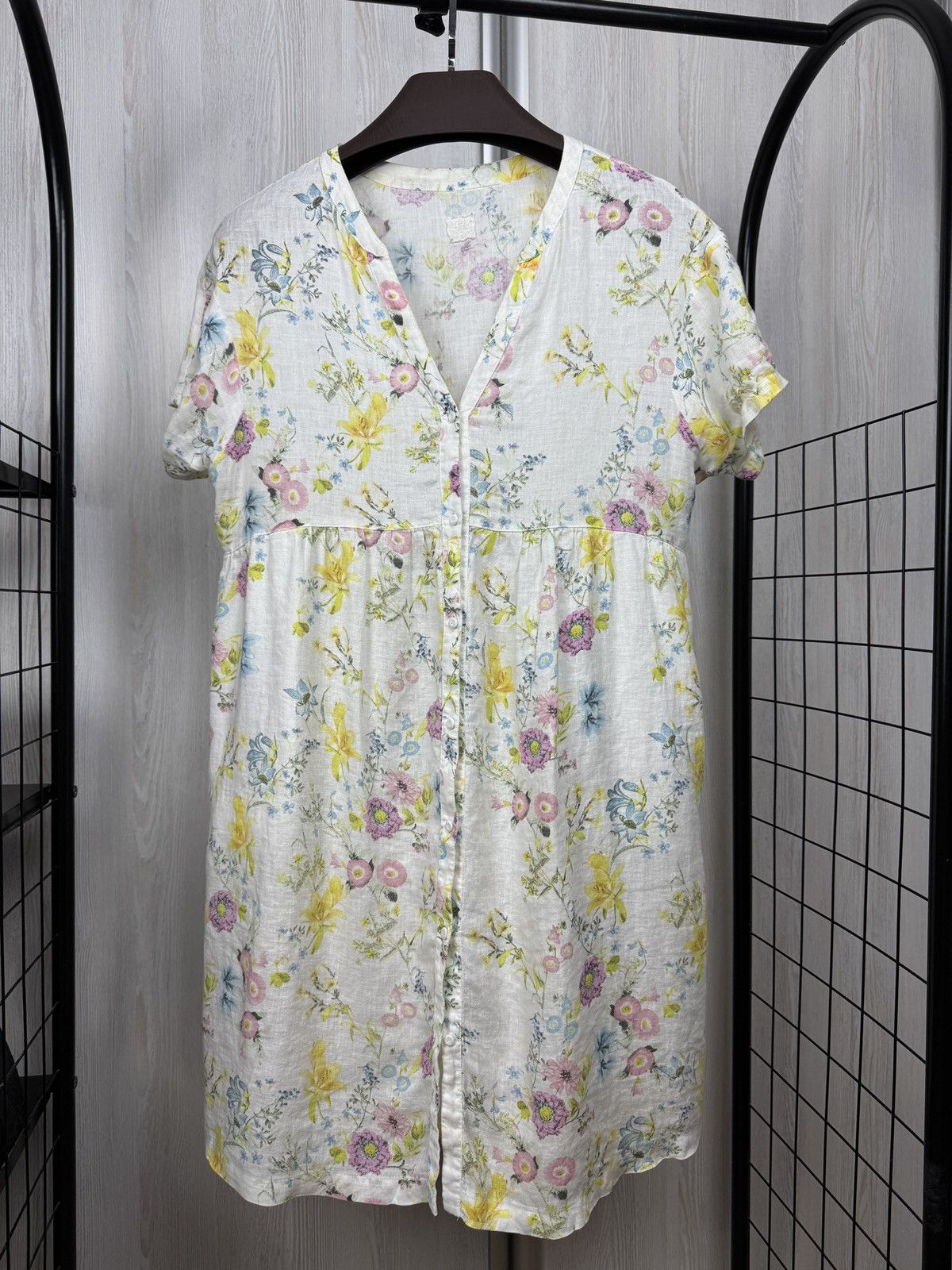 120% Lino 120% Lino Flax Linen floral flower pattern midi dress Size M / US 6-8 / IT 42-44 - 2 Thumbnail