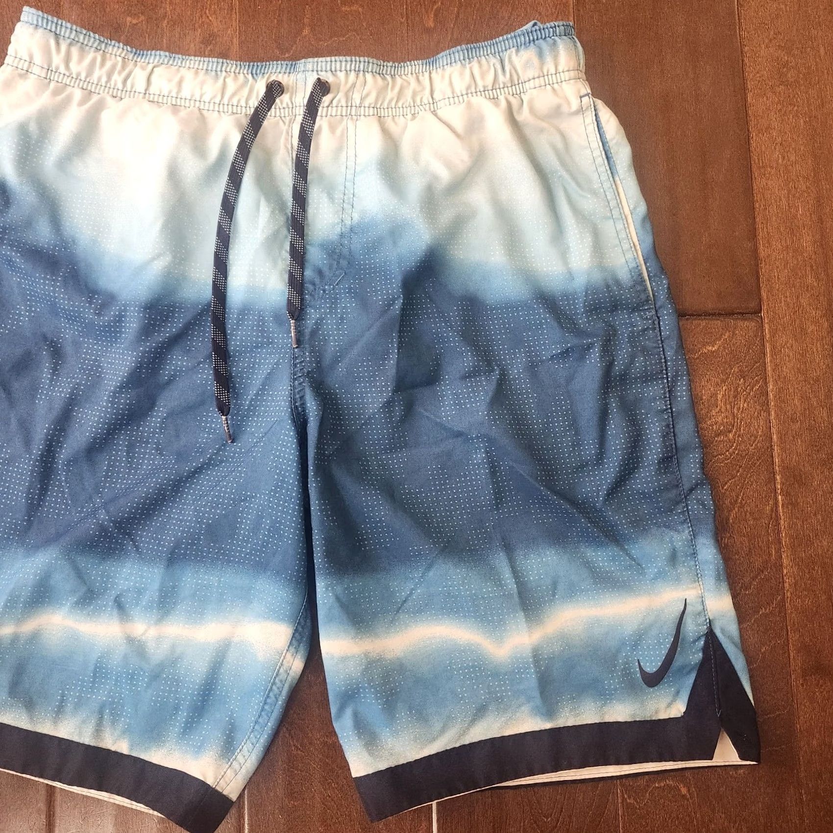 Nike Nike Swim Trunks Mens Medium Blue Gradient Board Shorts Drawstring Size US 31 - 4 Thumbnail