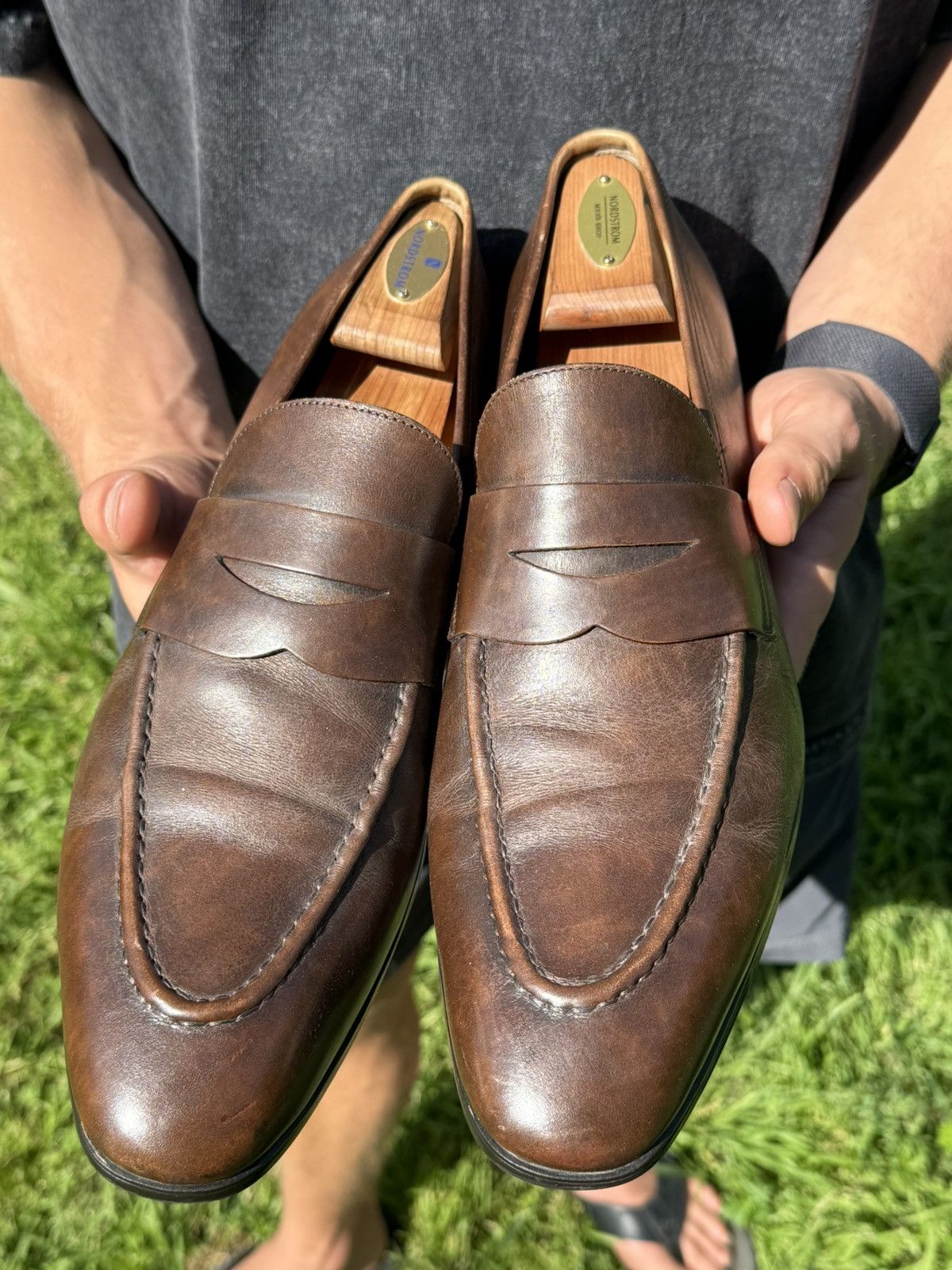 Santoni Santoni - Designer Italian Fashion: Leather Dress Shoes Size US 11 / EU 44 - 7 Thumbnail