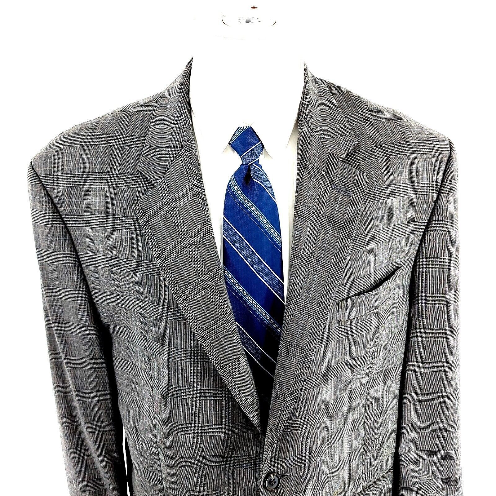 Ralph Lauren DAMAGED Chaps Ralph Lauren Wool 2 Button Blazer 42R Gray Pla Size 42R - 1 Thumbnail