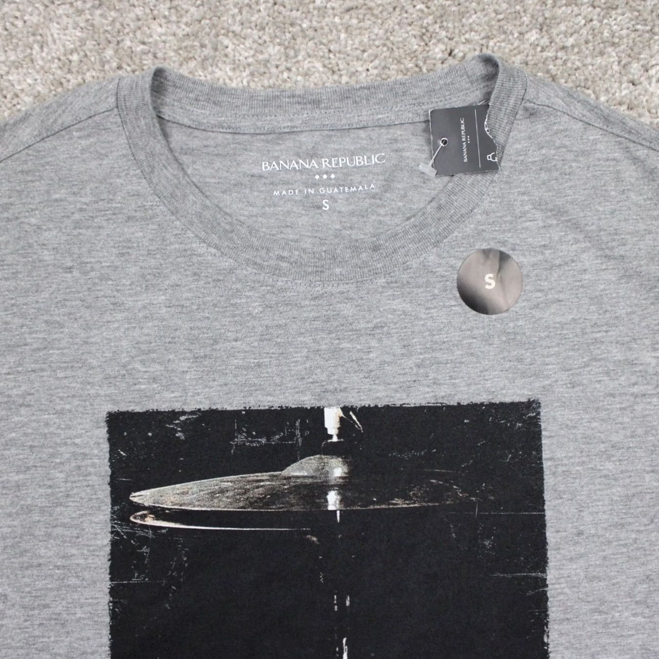 Banana Republic Banana Republic Shirt Mens Small Gray Graphic Print Cotton/Poly S/S NWT Size US S / EU 44-46 / 1 - 5 Thumbnail
