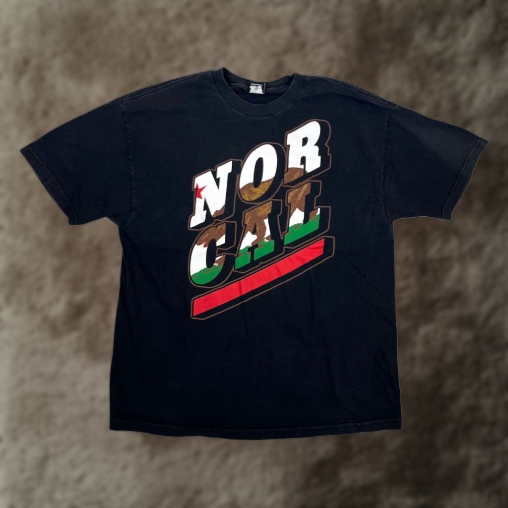 Vintage VINTAGE Nor Cal T-Shirt Mens XL Black California Flag Y2K Grunge Skater Shirt Regular Crew Neck Short Sleeve Graphic Print Stars California 1990s Mens Size US XL / EU 56 / 4 - 1 Thumbnail