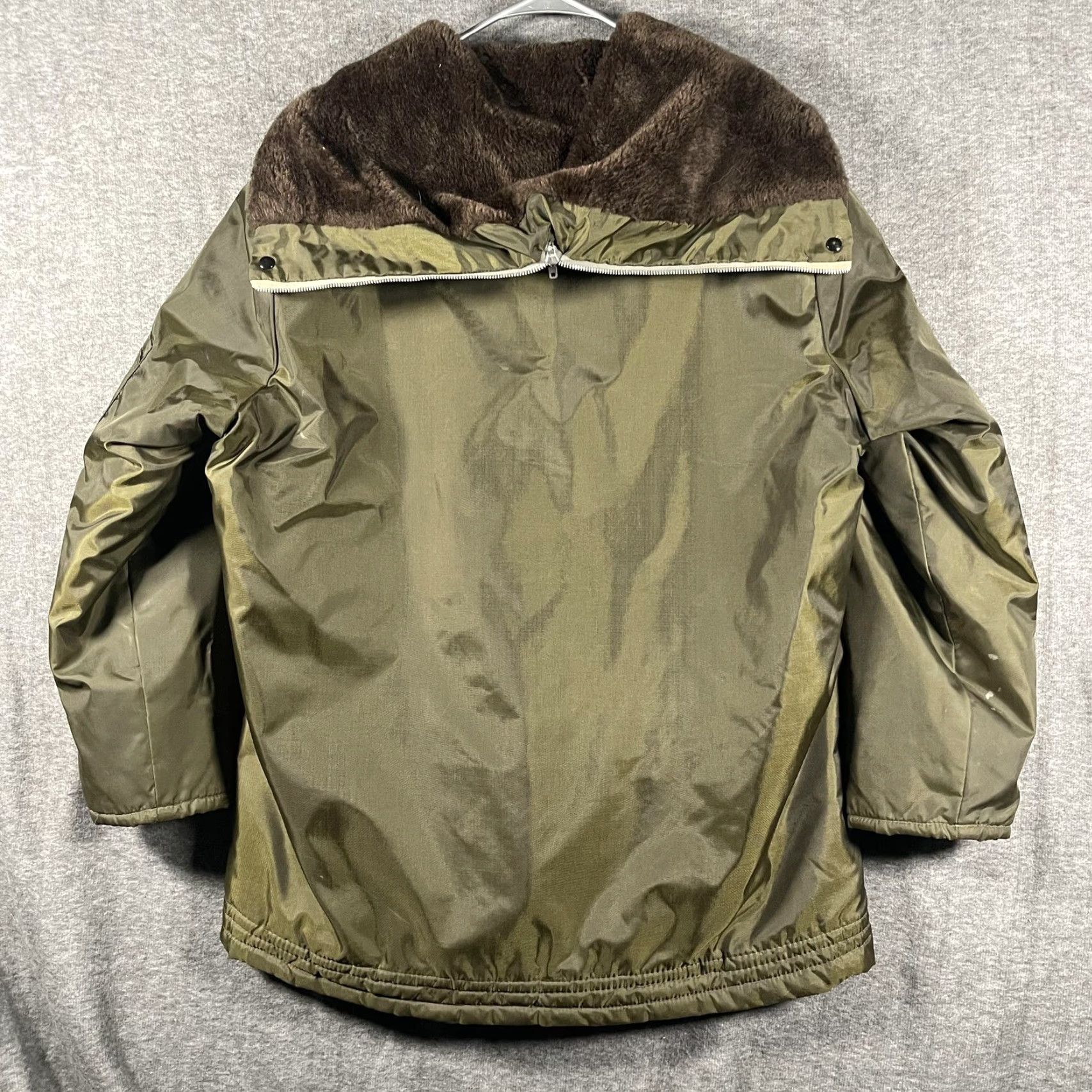 Olive VINTAGE Timber King Jacket Mens Large Olive Green Parka Hooded Quilt Lined YKK Size US L / EU 52-54 / 3 - 2 Thumbnail