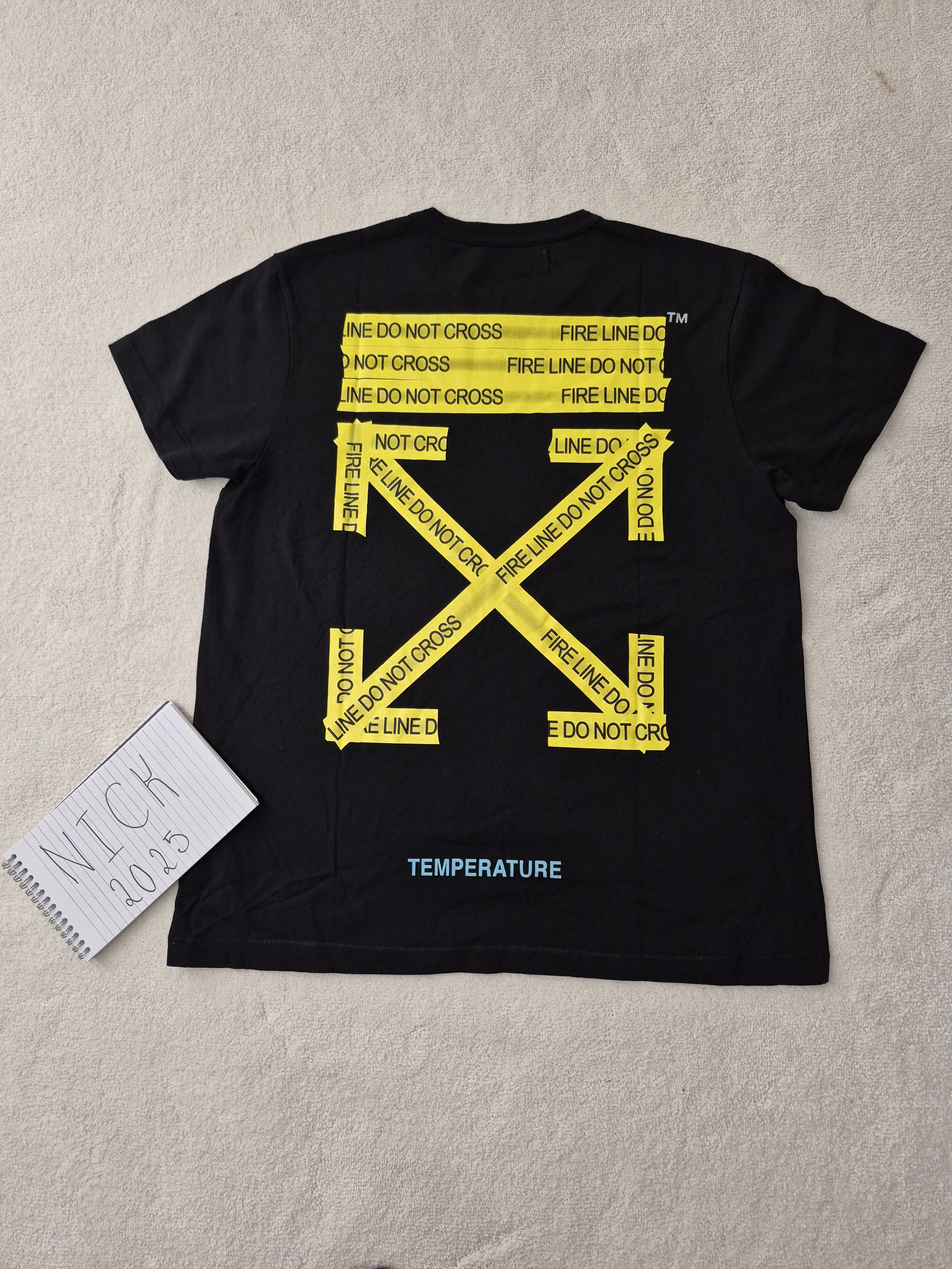 Off White Black Fire Tape Arrow Virgil New XS