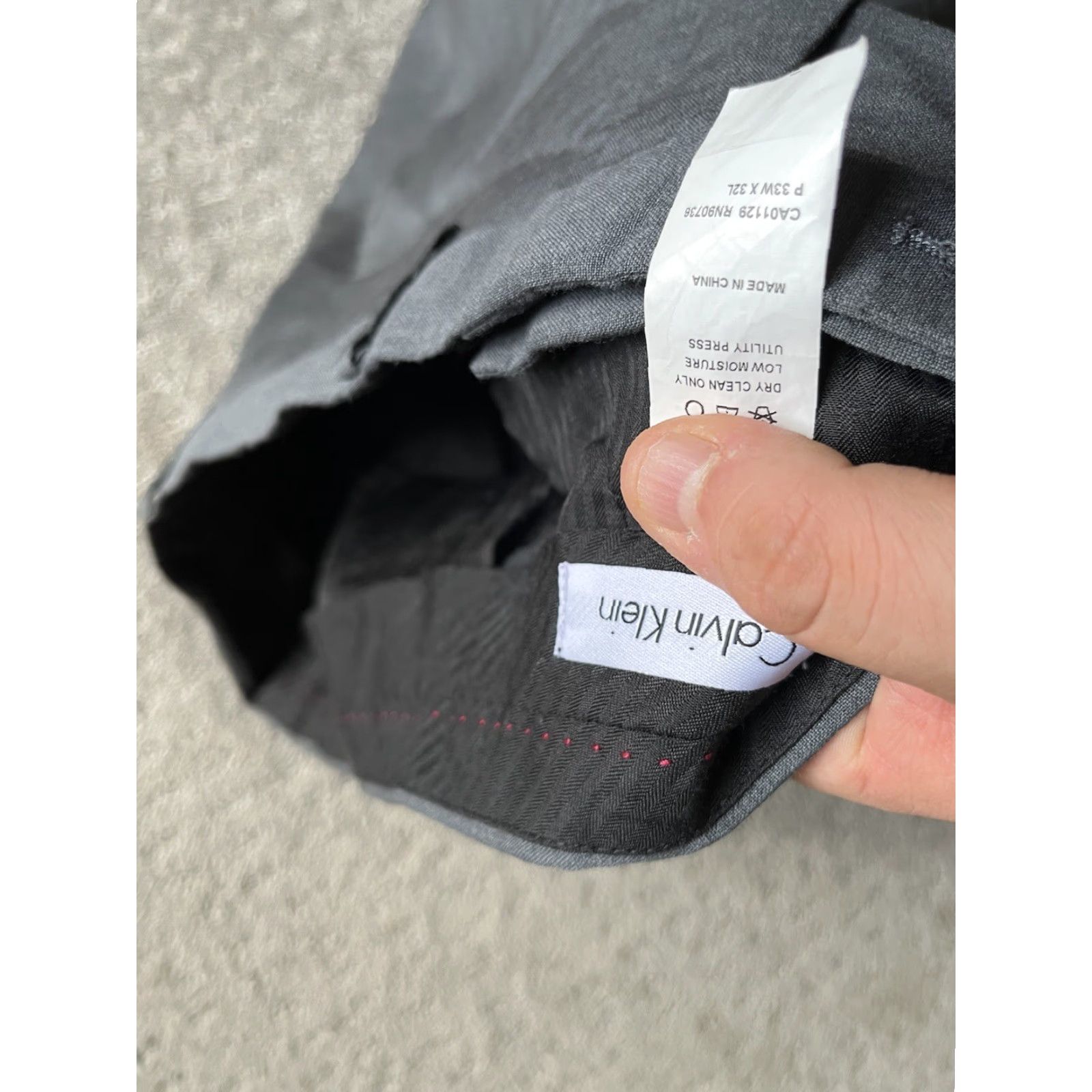 Calvin Klein Calvin Klein Gray Wool Dress Pants 33x27 Flat Front Cuffed Mens Regular Size US 33 - 5 Thumbnail
