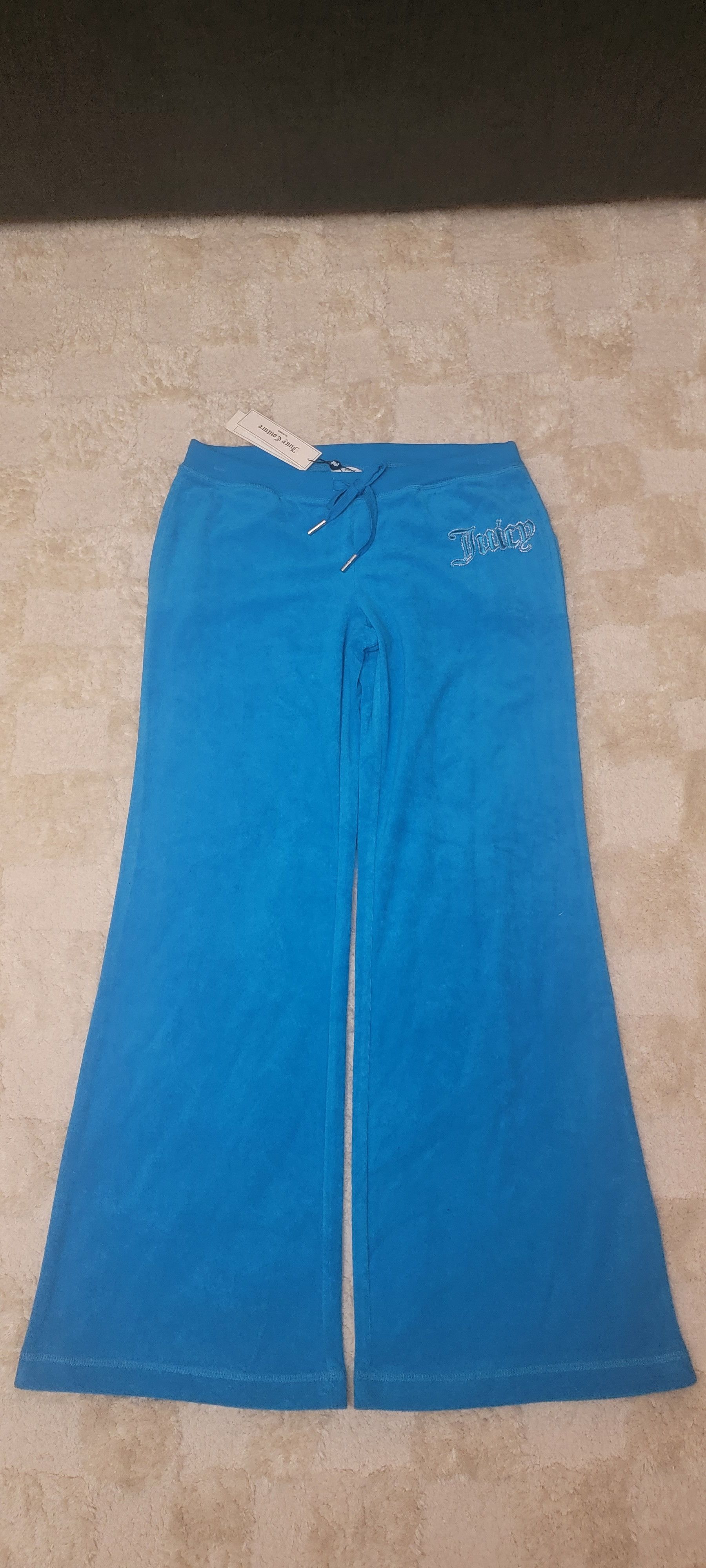 Juicy Couture Tonal Towel Terry Track Pants Size 27" / US 4 / IT 40 - 1 Thumbnail