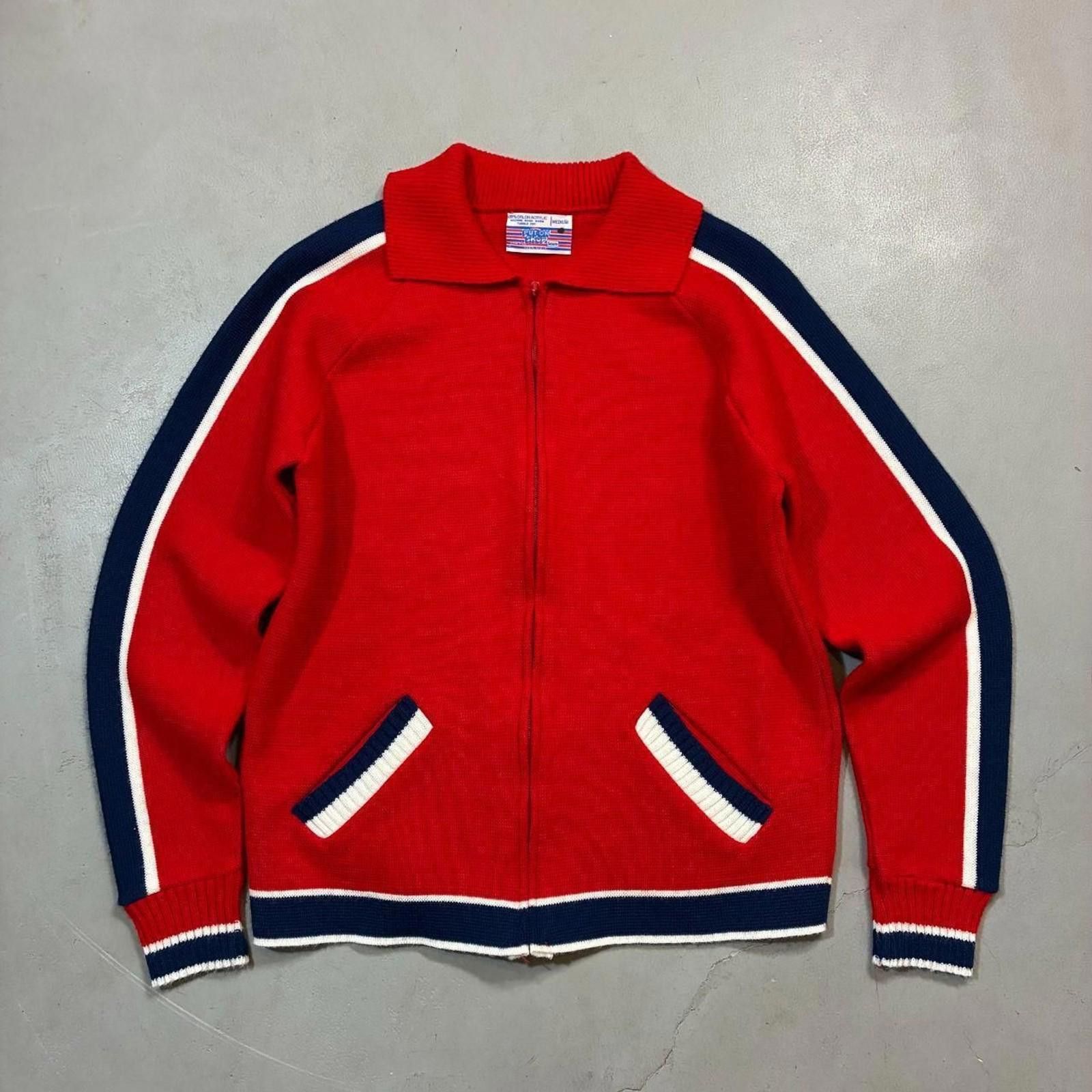 Sears 1980s Sears Orlon Acrylic Knit Track Jacket Zip-Up Size US M / EU 48-50 / 2 - 1 Thumbnail