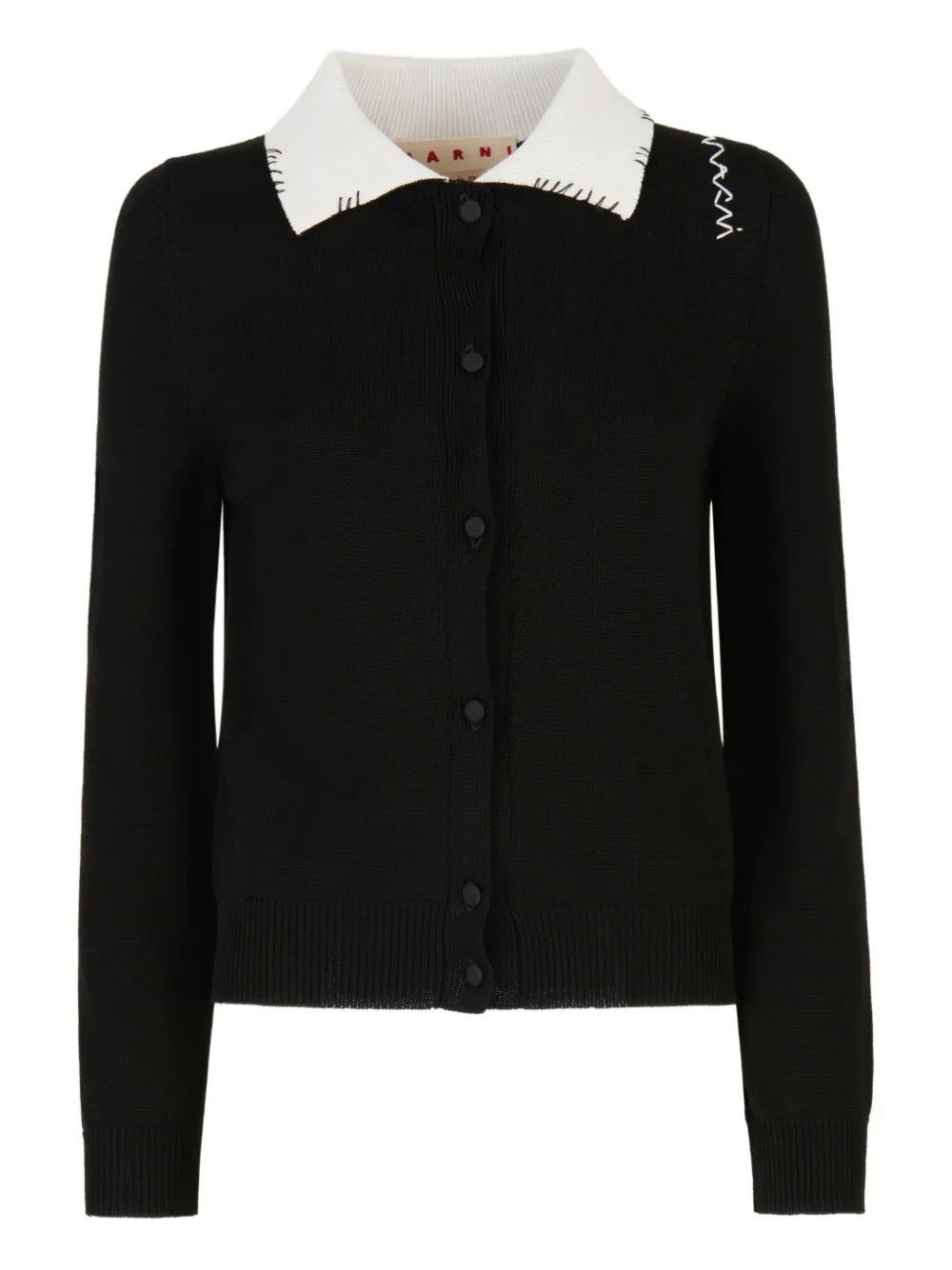 Marni o1f1d3z0326 Cardigan in Black/White Size L / US 10 / IT 46 - 1 Thumbnail