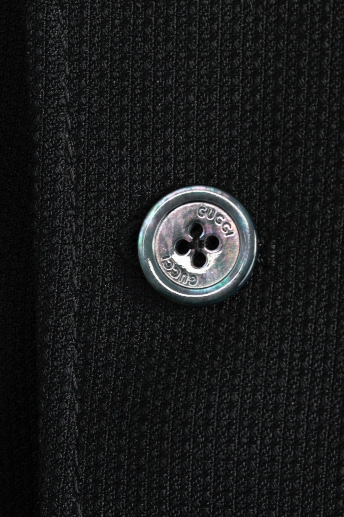 Gucci Gucci Black Wool-Blend Pique Tailored Blazer Size 40R - 8 Thumbnail