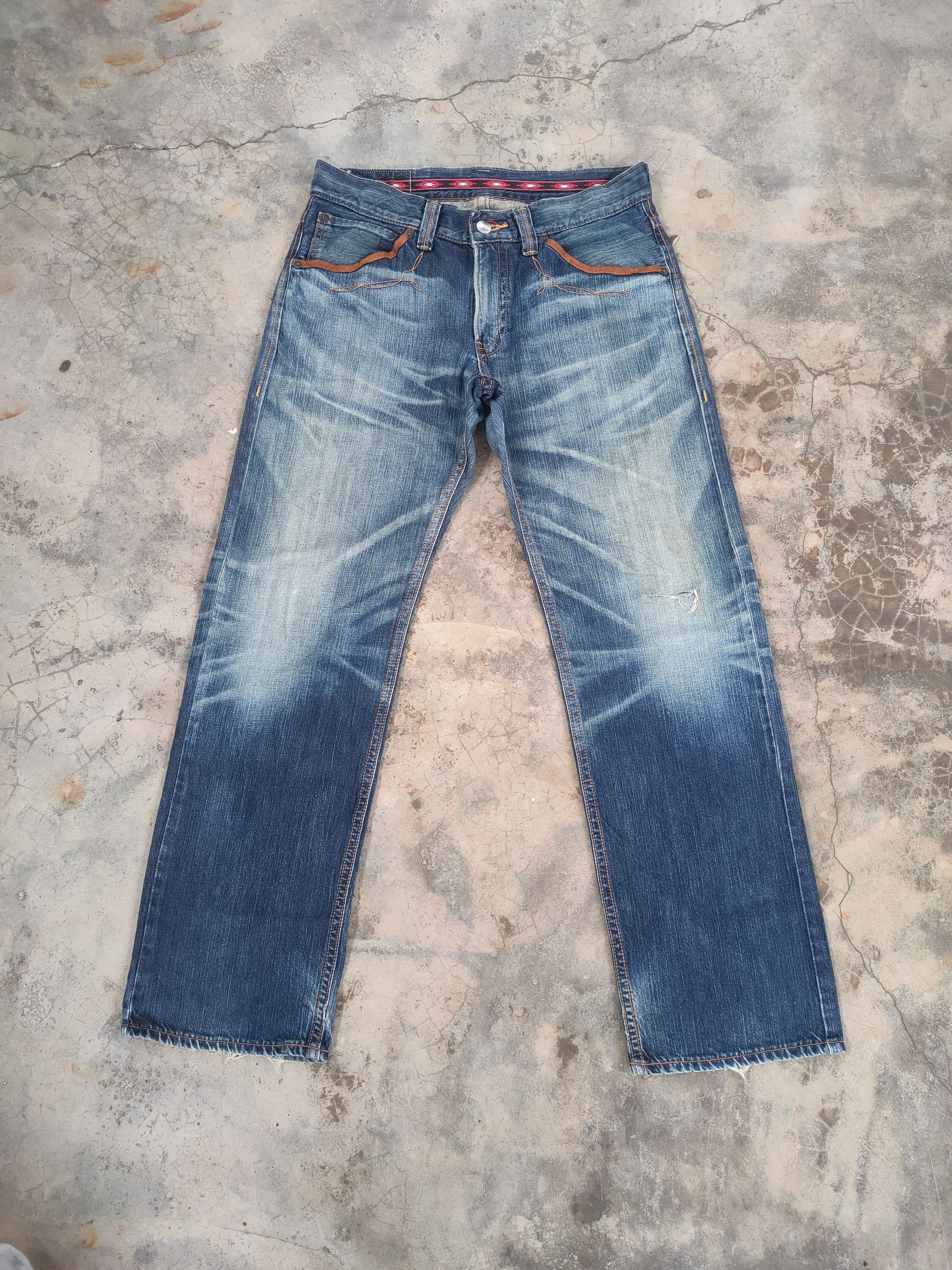 Edwin W36 VINTAGE EDWIN XV MUD WASHED RIPPED JEANS DENIM PANTS Size US 36 / EU 52 - 1 Thumbnail