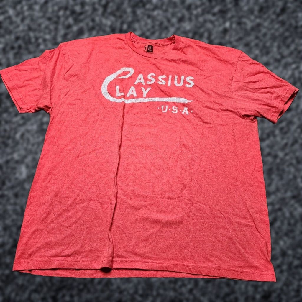 Vintage VINTAGE Mens 2XL Ali Cassius Clay 1964 Heavyweight Champion T-Shirt Red Cotton Logo Short Sleeve Crew Neck Mens Shirts Size US XXL / EU 58 / 5 - 1 Thumbnail