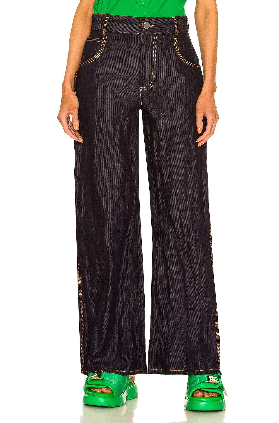 Bottega Veneta o1y0725 Denim Pant in Blue Size 27" / US 4 / IT 40 - 1 Thumbnail