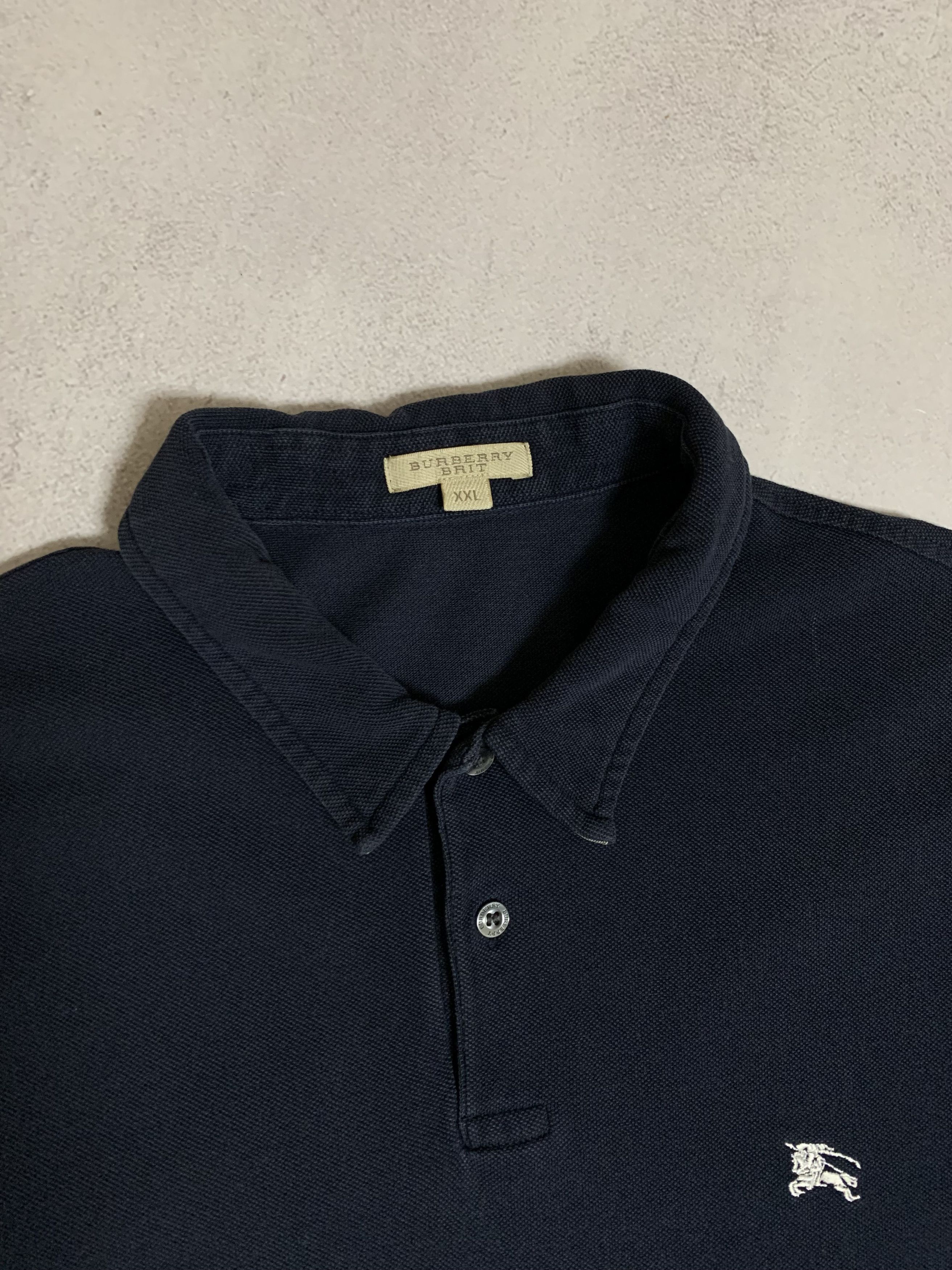 Burberry × Vintage Vintage Burberry Brit Polo Rugby T Shirt White Logo 90s Size US XXL / EU 58 / 5 - 4 Thumbnail