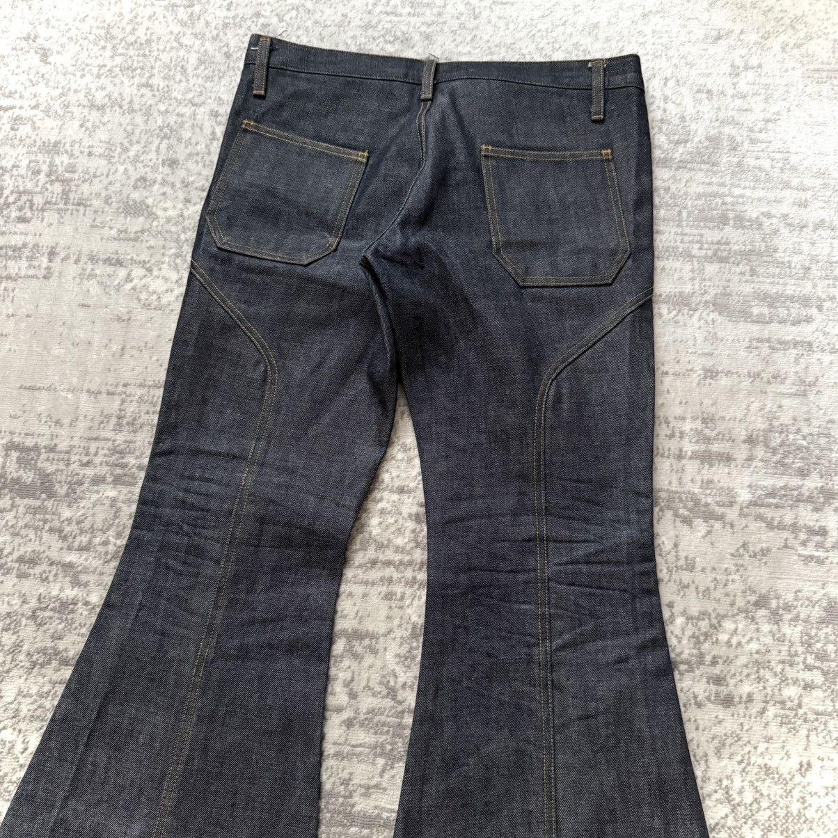 If Six Was Nine Early 2000's DeeDee Raw Denim Button Fly Bell Bottom Jeans Size US 34 / EU 50 - 2 Thumbnail