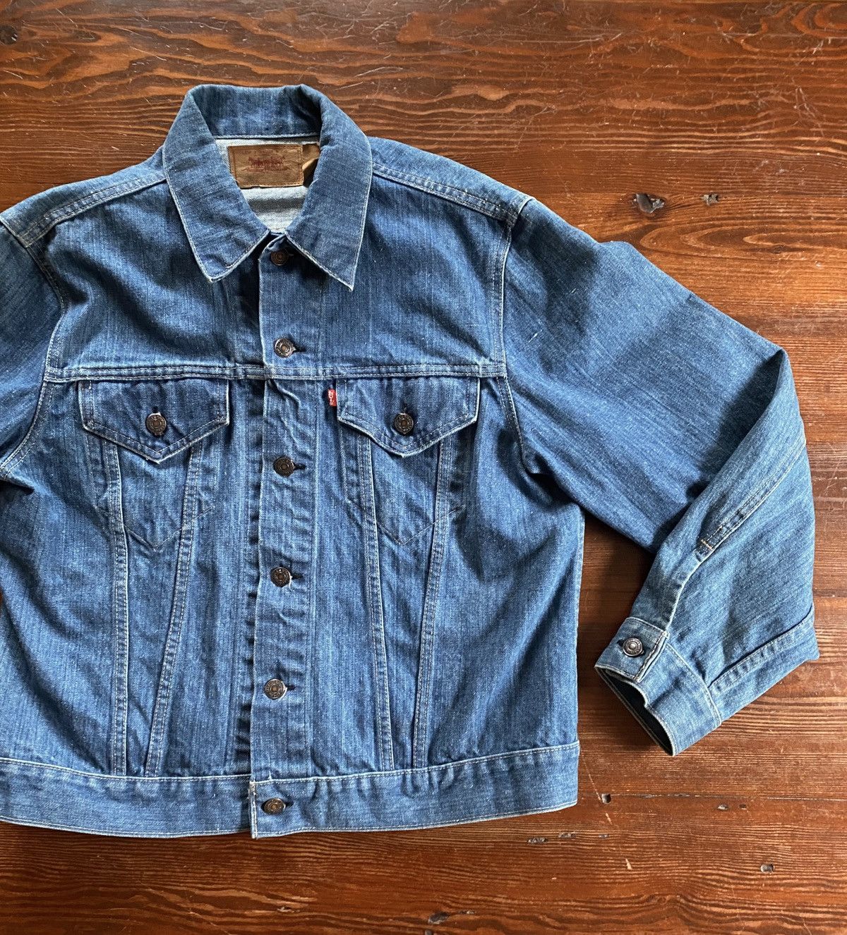 image of Levis x Made In USA Vintage 60’S/70’S Levi’S Blue Denim Jean Trucker Jacket, Men's (Size Small)
