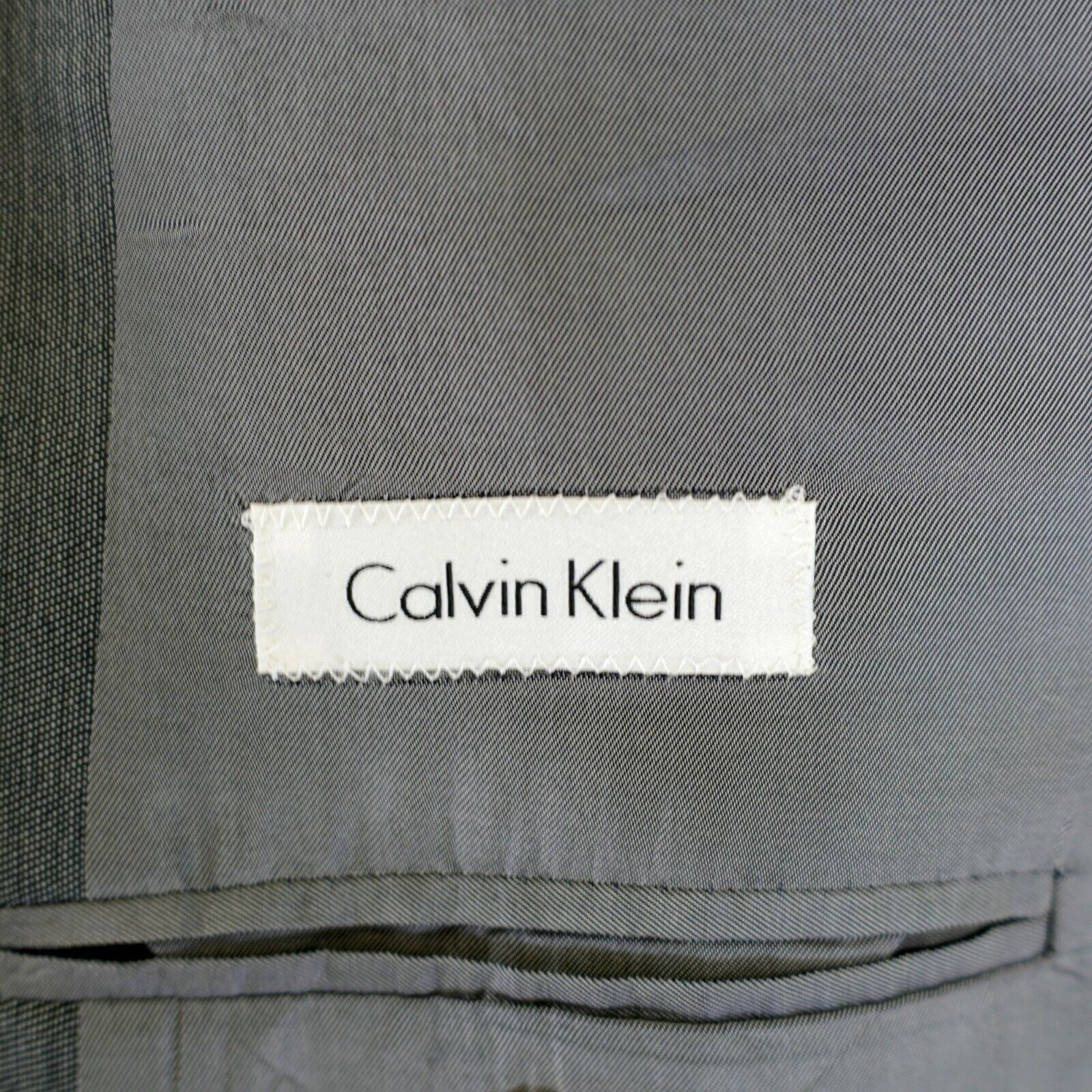 Calvin Klein Calvin Klein Wool Gray Birdesye Peak Lapel 44L Blazer 2 Butt Size 44L - 8 Thumbnail