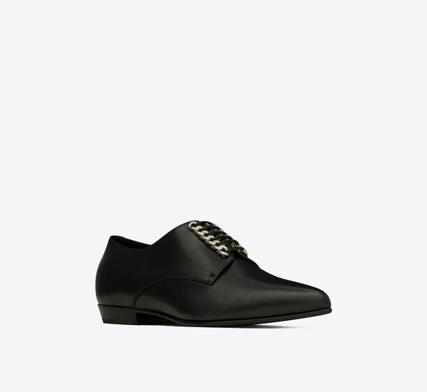 Saint Laurent Paris o1s1wg111224 Carson Lace up Derby Shoes in Black Size US 11 / IT 41 - 3 Thumbnail