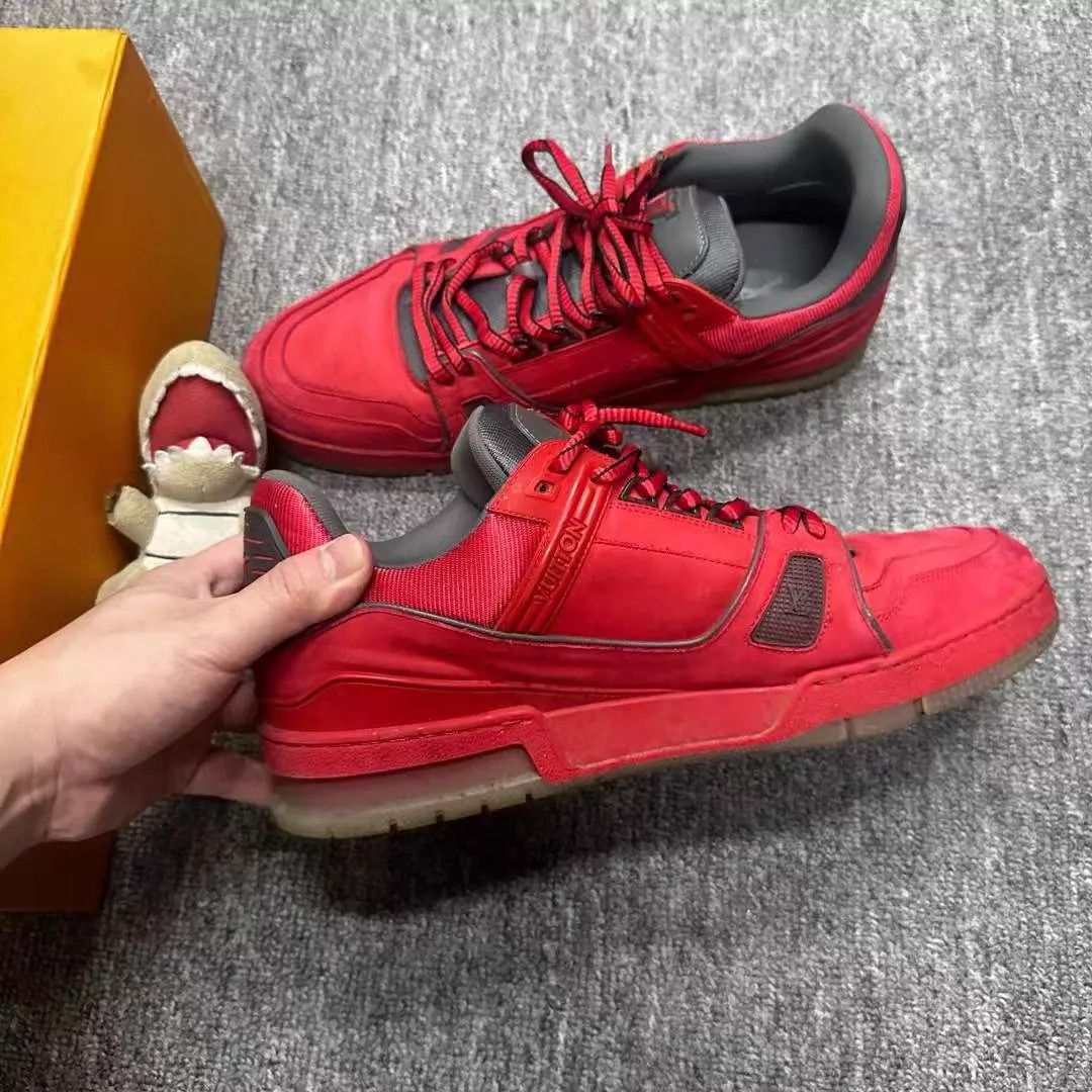 Louis Vuitton LV Red Trainer 95 New 42 Original Box Size US 9 / EU 42 - 3 Thumbnail