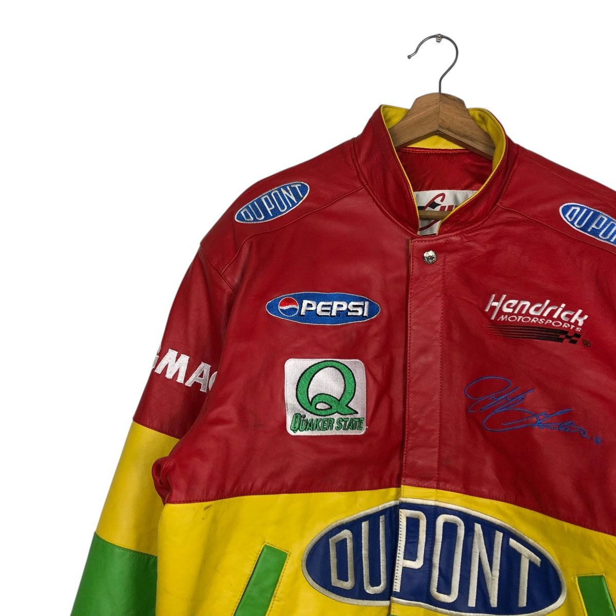 Jimi Hendrix 🔥VINTAGE GENUINE LEATHER JACKET BOMBER DUPONT HENDRIK USA Size US L / EU 52-54 / 3 - 9 Thumbnail