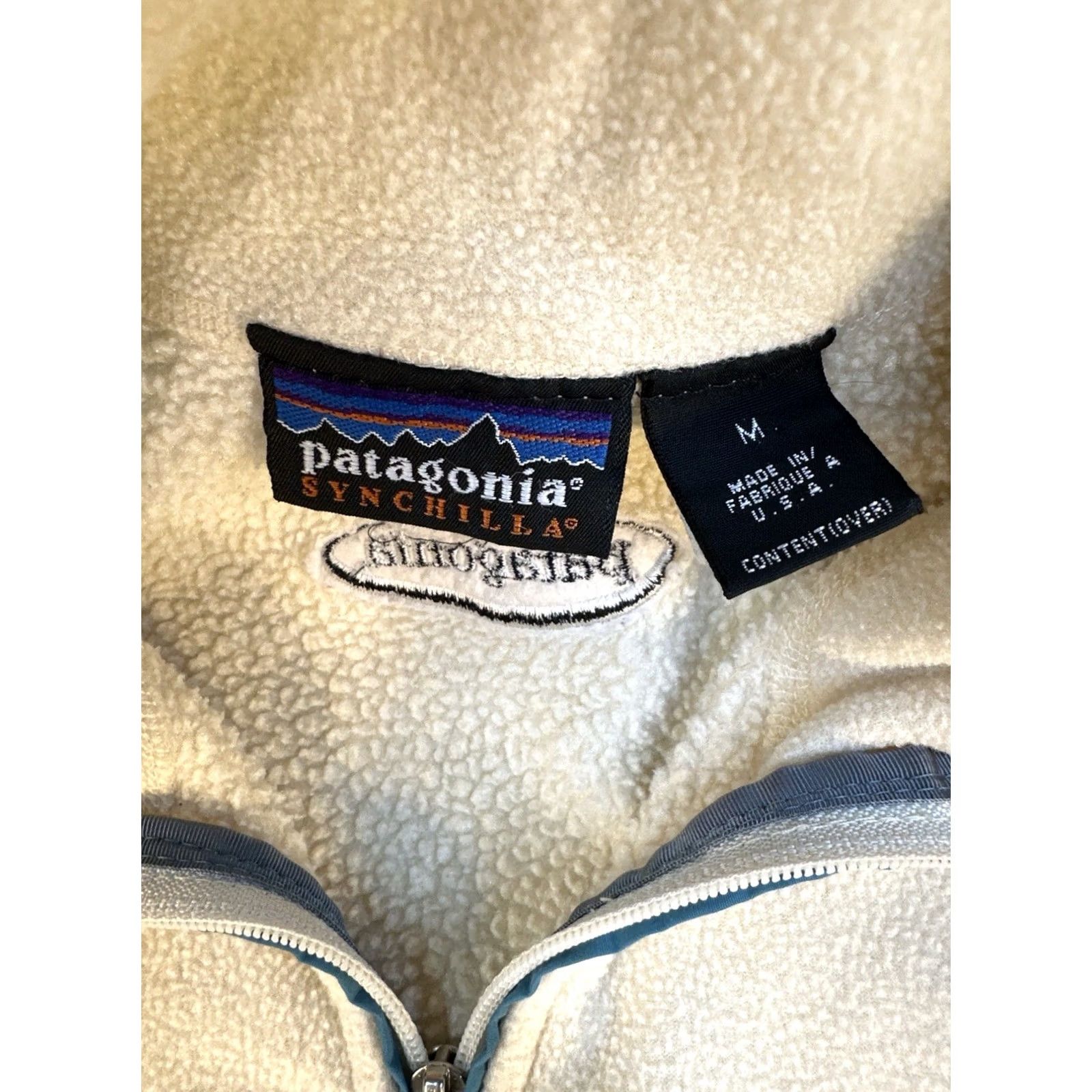 Patagonia VINTAGE Patagonia Synchilla Fleece Pullover USA 1/4 Zip M Sweater Mens Ivory Teal Size US M / EU 48-50 / 2 - 3 Thumbnail
