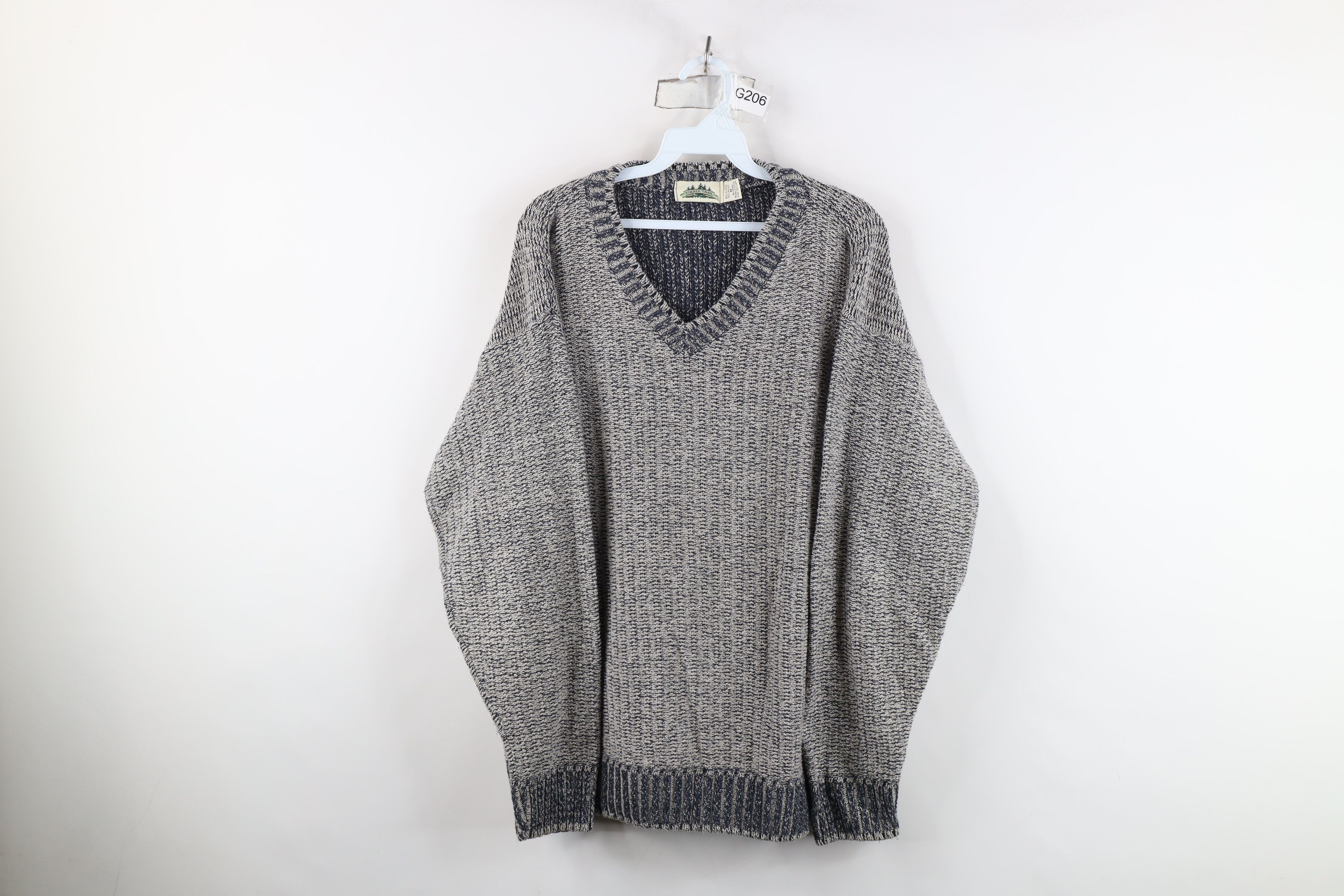 Vintage Vintage 90s Streetwear Chunky Ribbed Knit V-Neck Sweater USA Size US M / EU 48-50 / 2 - 1 Thumbnail